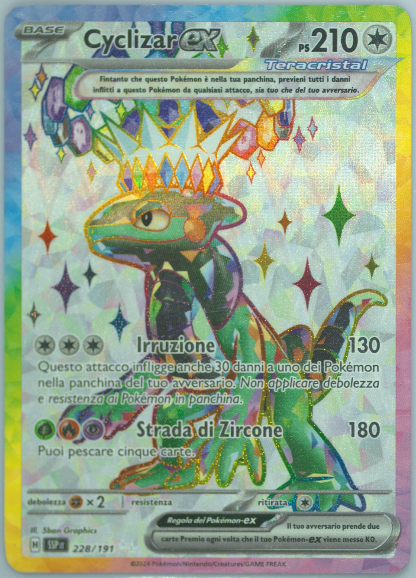 Cyclizar EX Ultra Rare (228) 2024 Pokemon Italian Ssp It-Surging Sparks