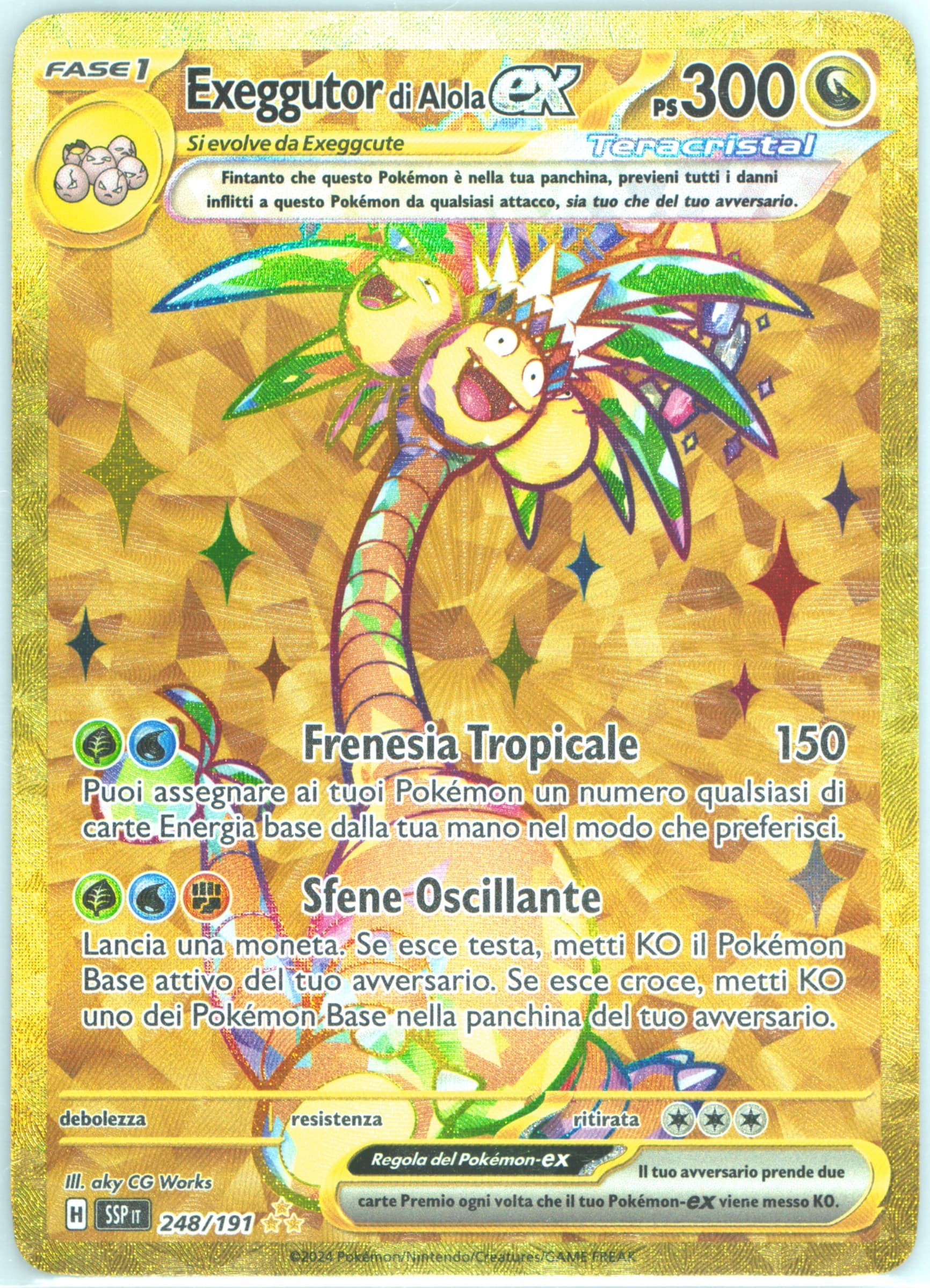 Alolan Exeggutor EX Hyper Rare (248) 2024 Pokemon Italian Ssp It-Surging Sparks