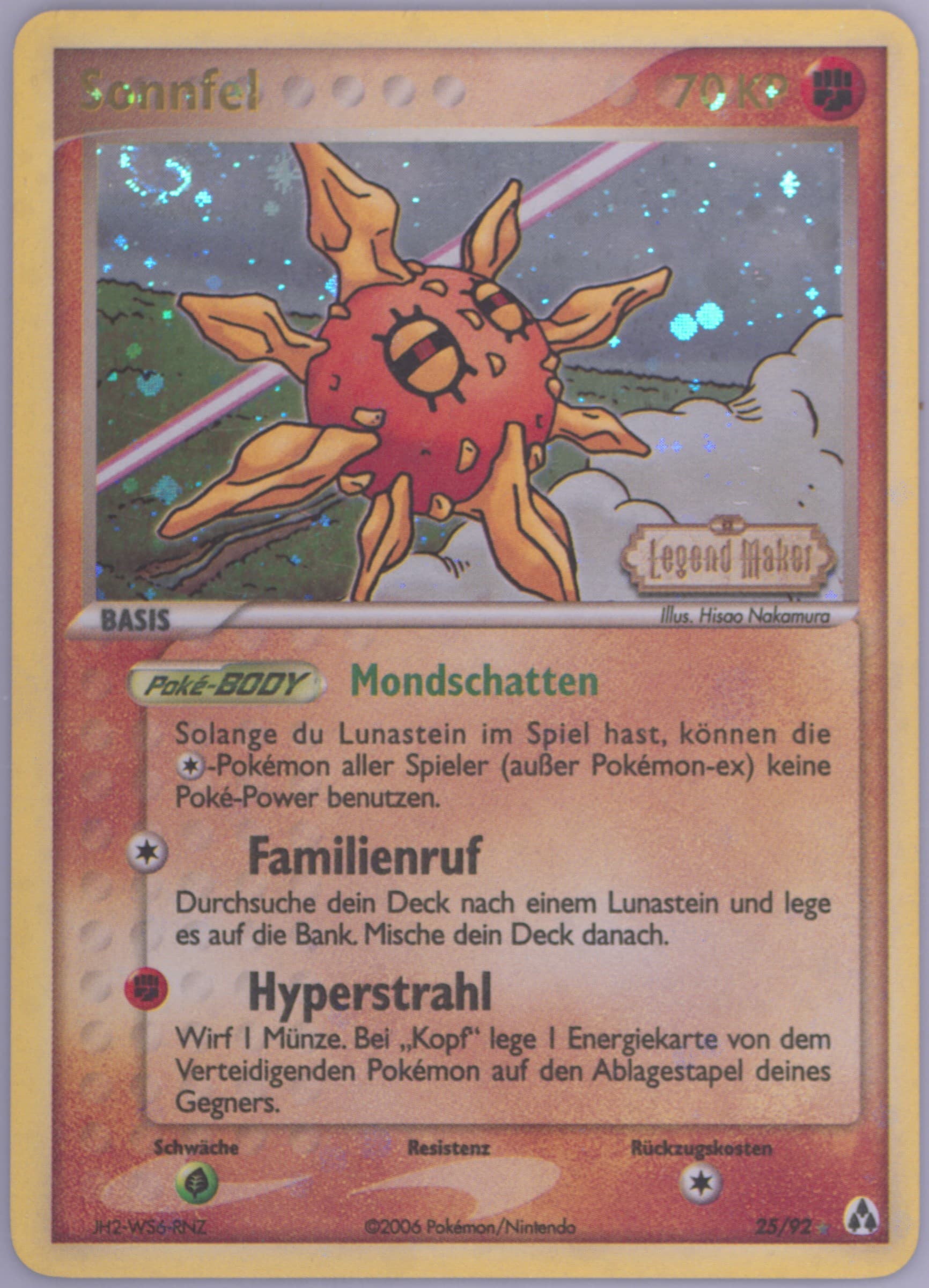 Sonnfel-Reverse Foil German (25) 2006 Pokemon EX Legend Maker