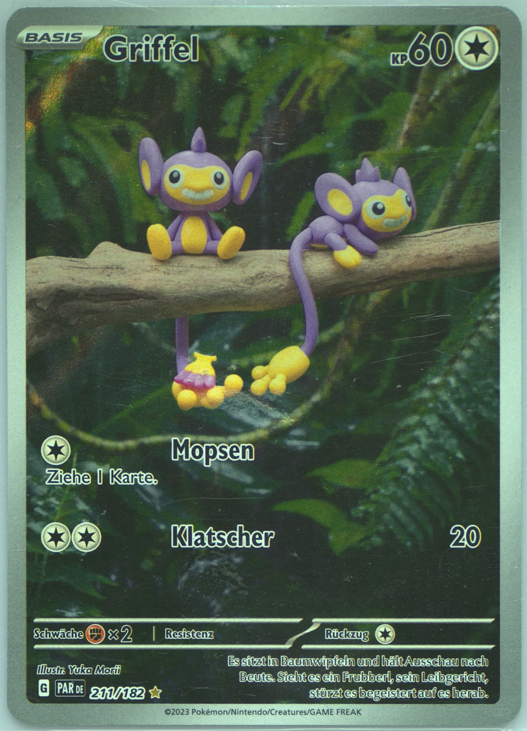 Aipom Illustration Rare (211) 2023 Pokemon German Par de-Paradox Rift