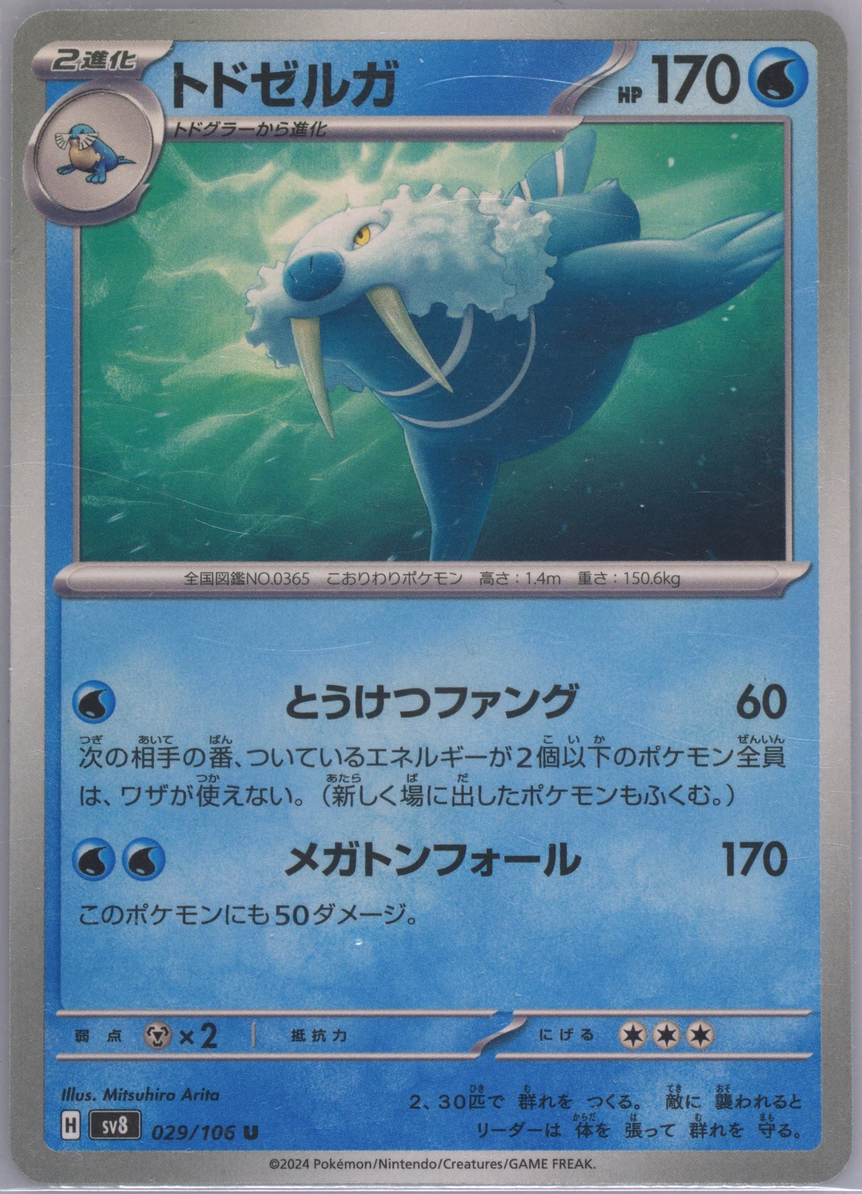 Walrein (029) 2024 Pokemon Japanese SV8-Super Electric Breaker