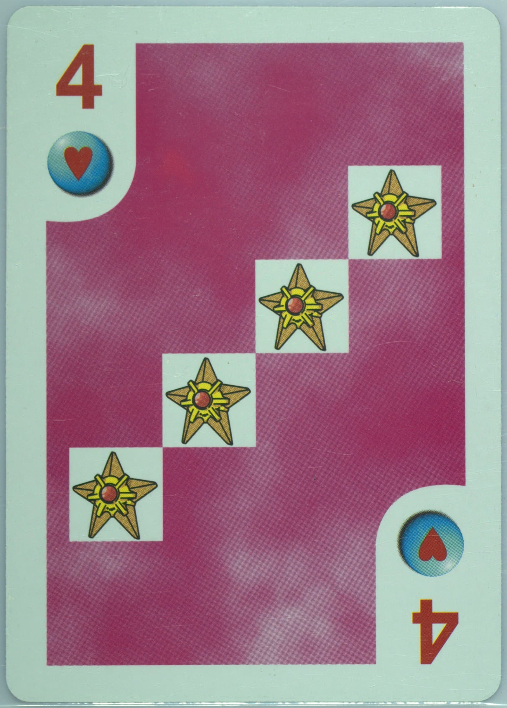 Staryu 4 of Hearts 1999 Bicycle Pokemon Playing Cards