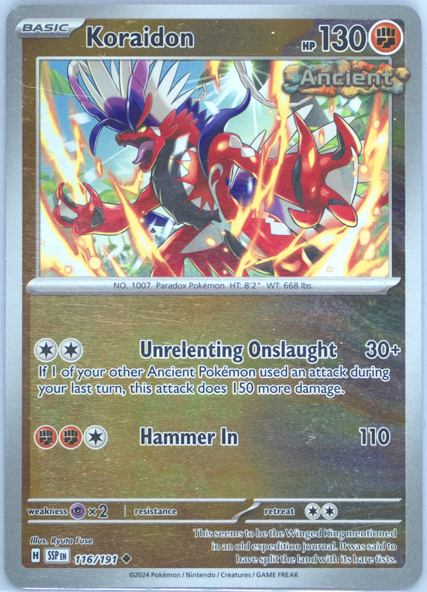 Koraidon Reverse Holo (116) 2024 Pokemon Ssp EN-Surging Sparks