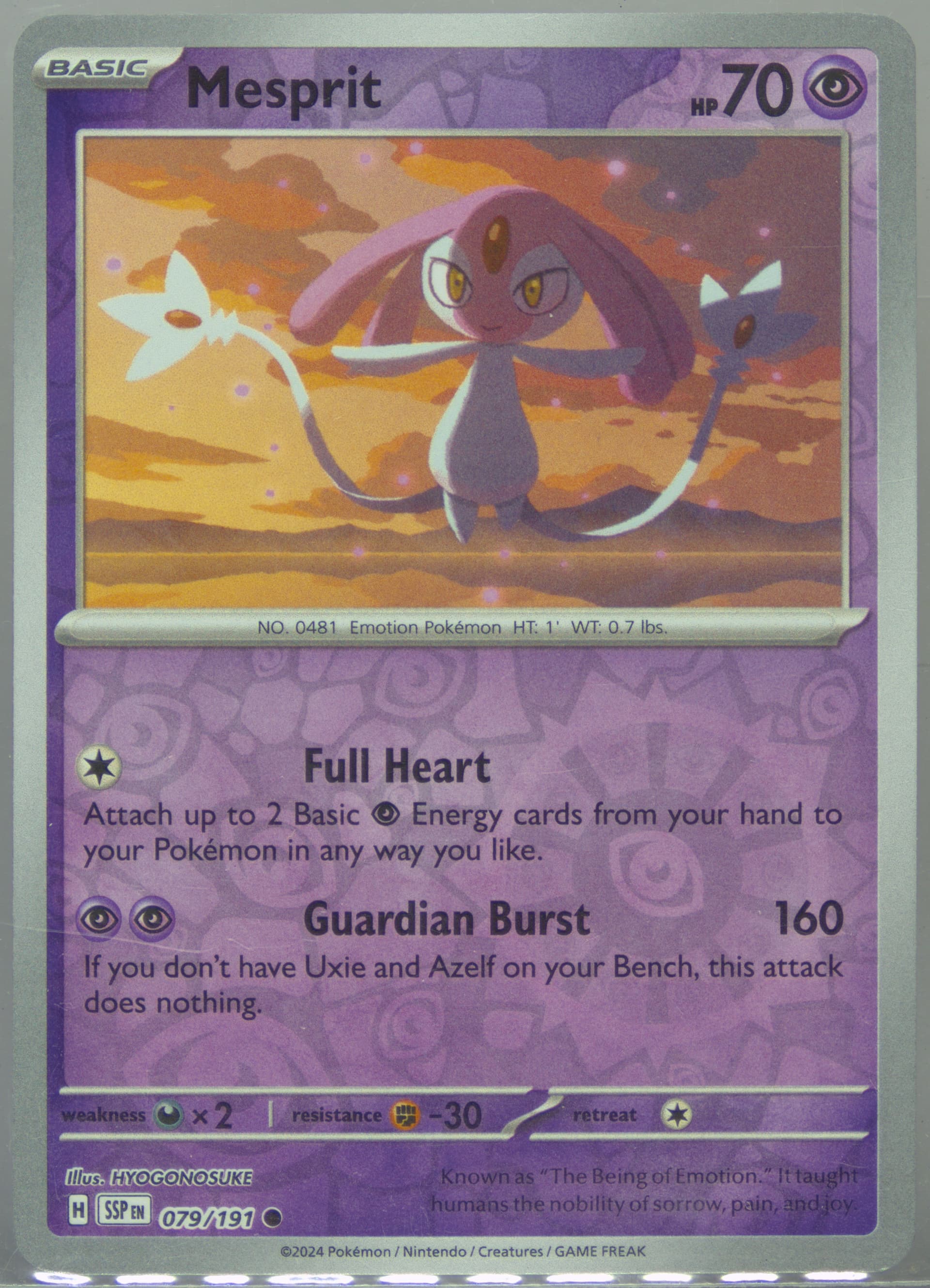 Mesprit Reverse Holo (079) 2024 Pokemon Ssp EN-Surging Sparks