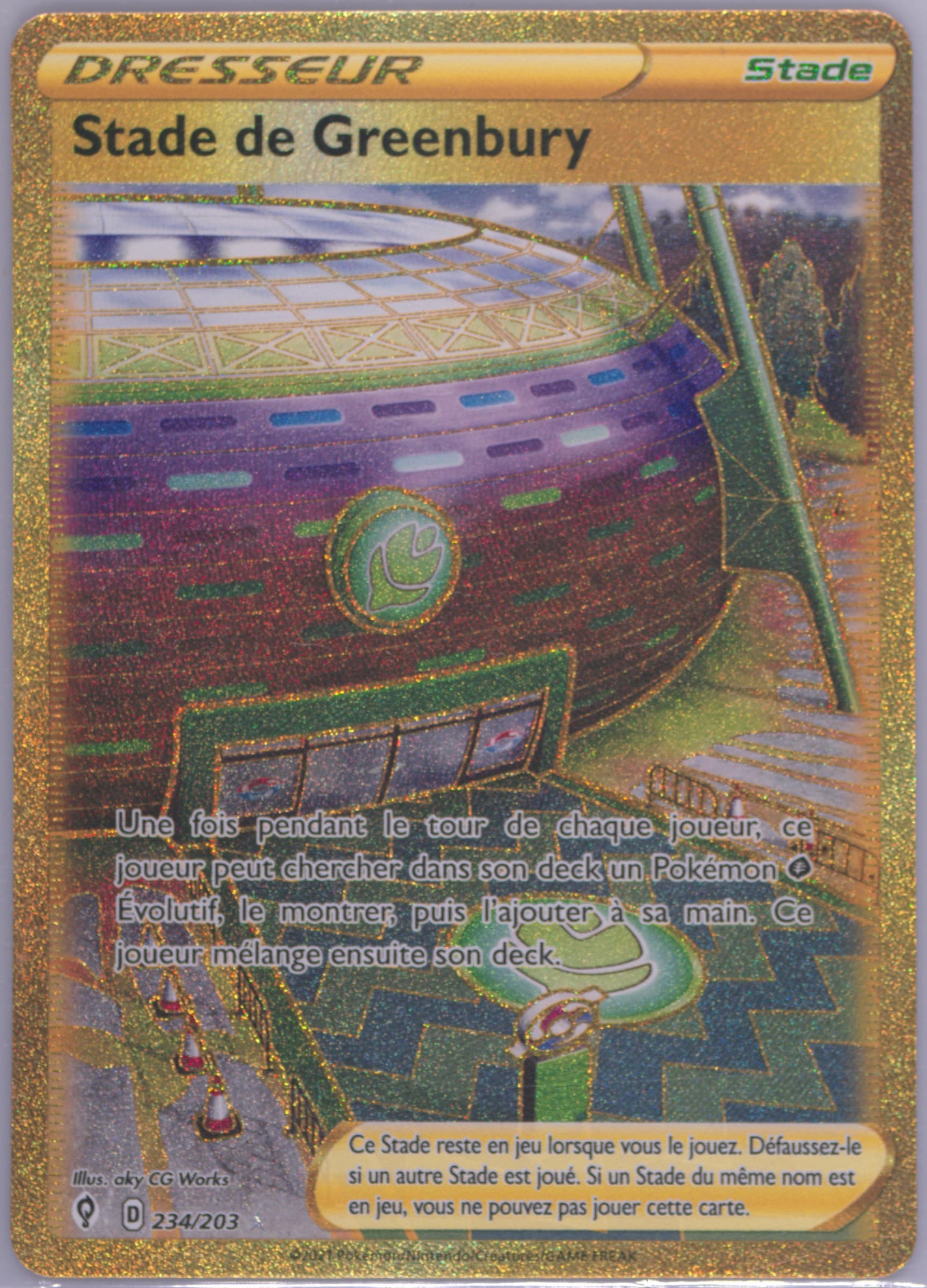 Full Art/Stade de Greenbury French-Secret (234) 2021 Pokemon Sword & Shield Evolving Skies