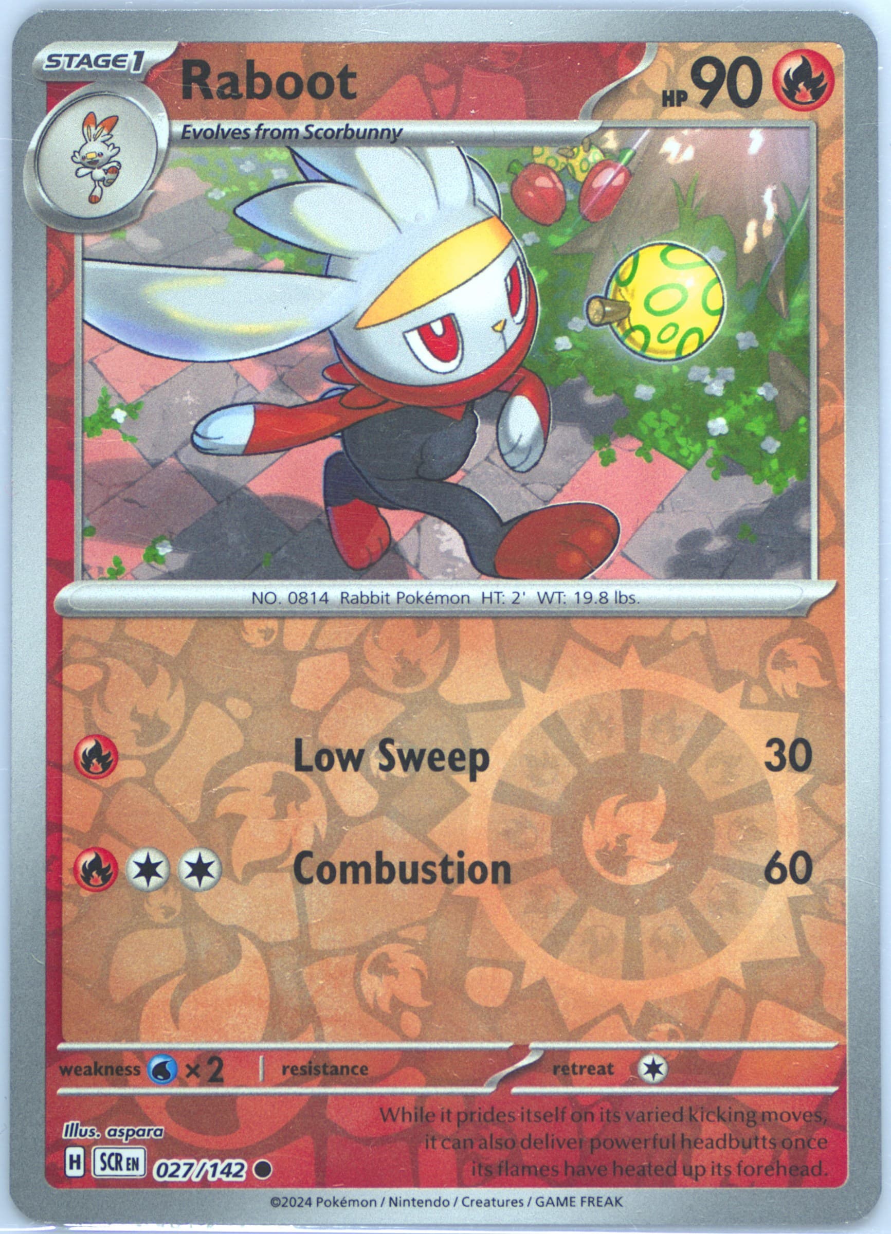 Raboot Reverse Holo (027) 2024 Pokemon Scr EN-Stellar Crown