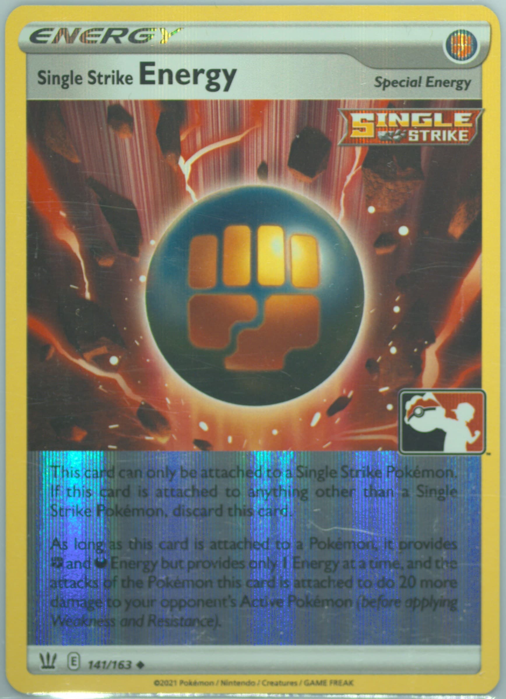Single Strike Energy-Reverse Foil (141) 2022-2023 Pokemon Play! Pokemon Prize Pack