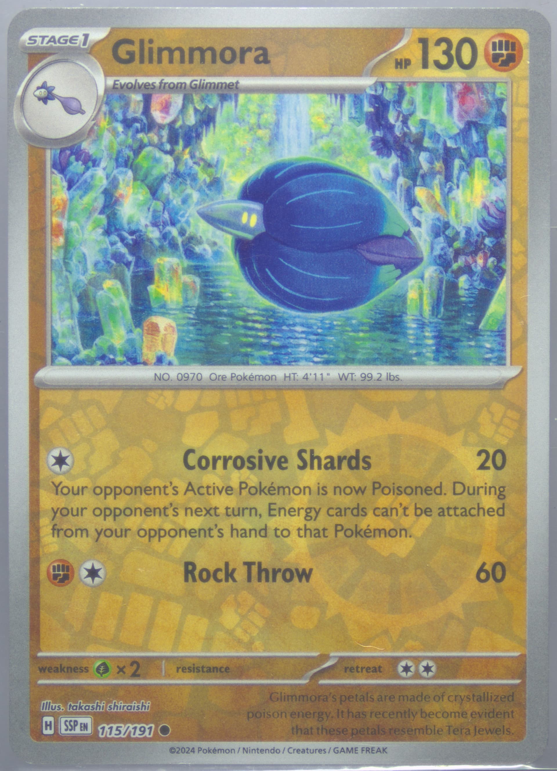 Glimmora Reverse Holo (115) 2024 Pokemon Ssp EN-Surging Sparks