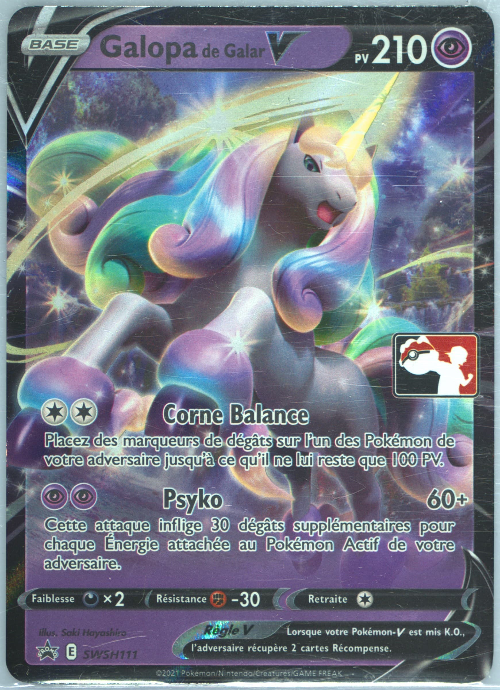 Galopa de Galar V French (111) 2022-2023 Pokemon Play! Pokemon Prize Pack
