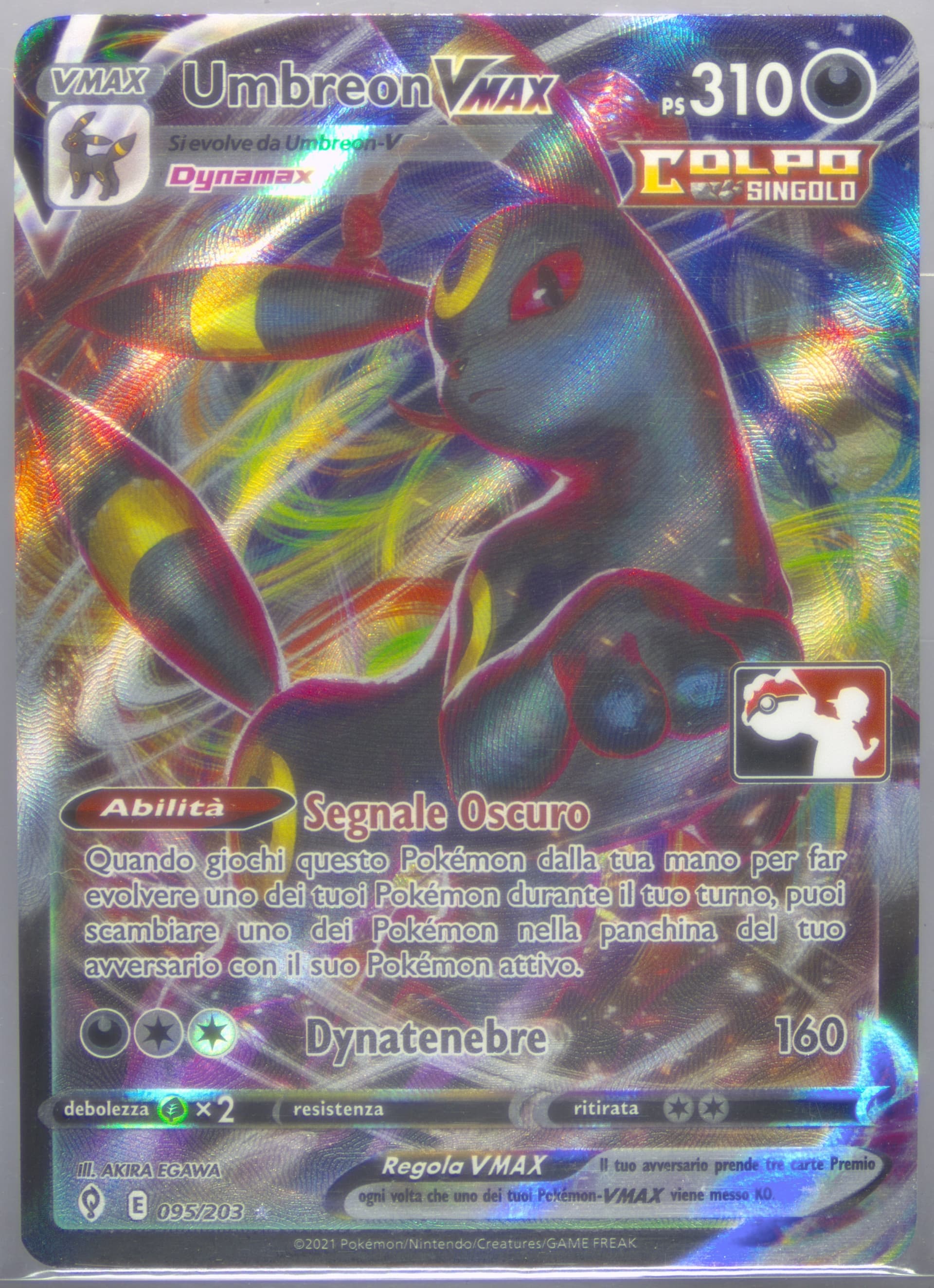 Full Art/Umbreon Vmax Italian (095) 2022-2023 Pokemon Play! Pokemon Prize Pack