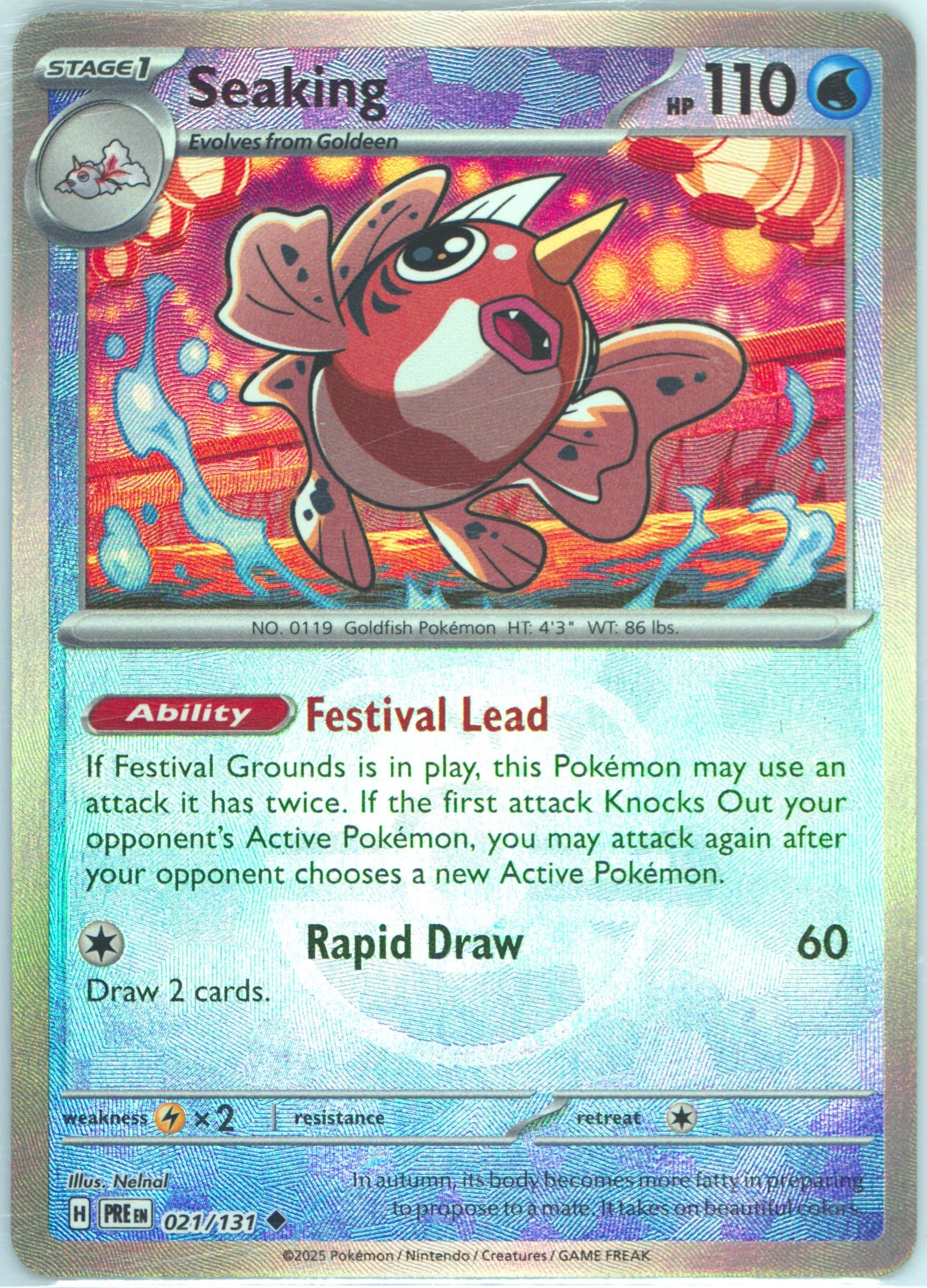 Seaking (021) 2025 Pokemon Pre EN-Prismatic Evolutions