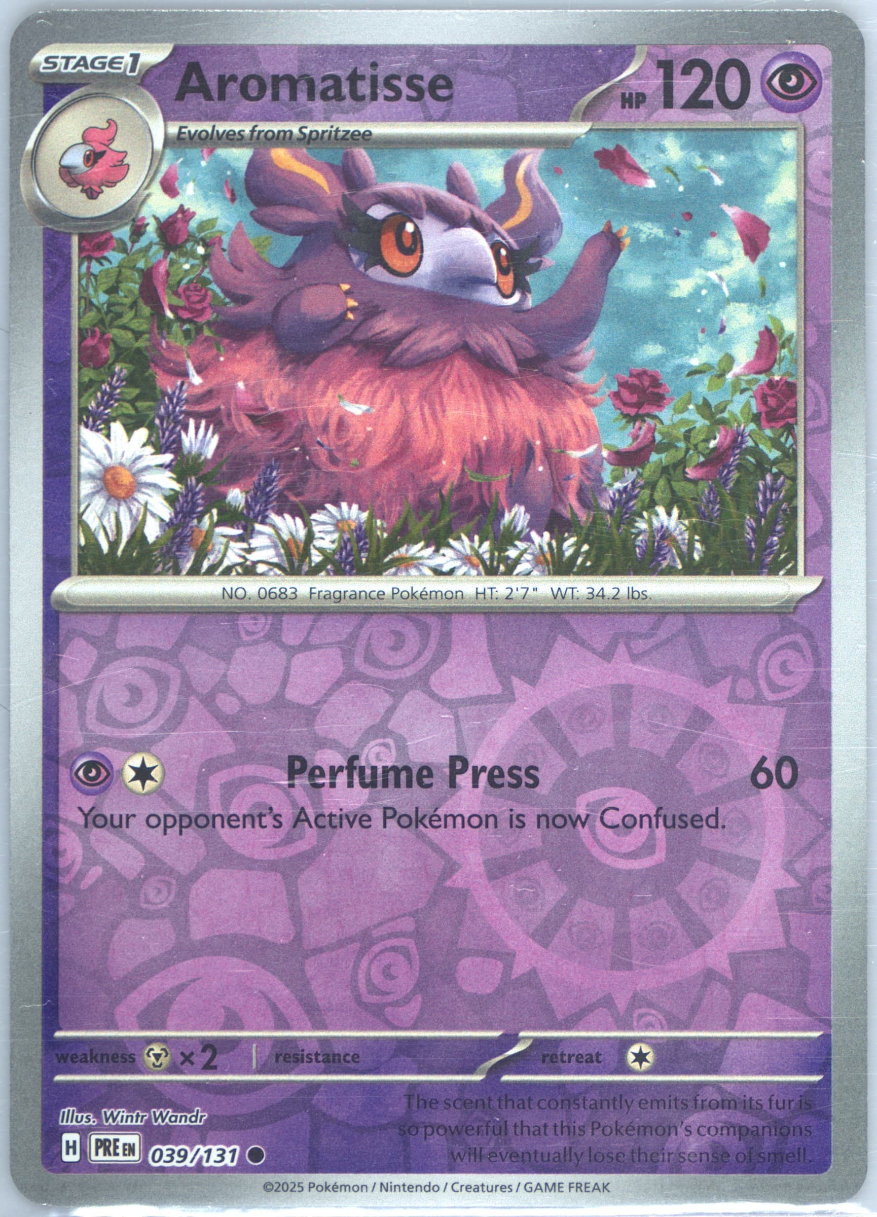 Aromatisse Reverse Holo (039) 2025 Pokemon Pre EN-Prismatic Evolutions