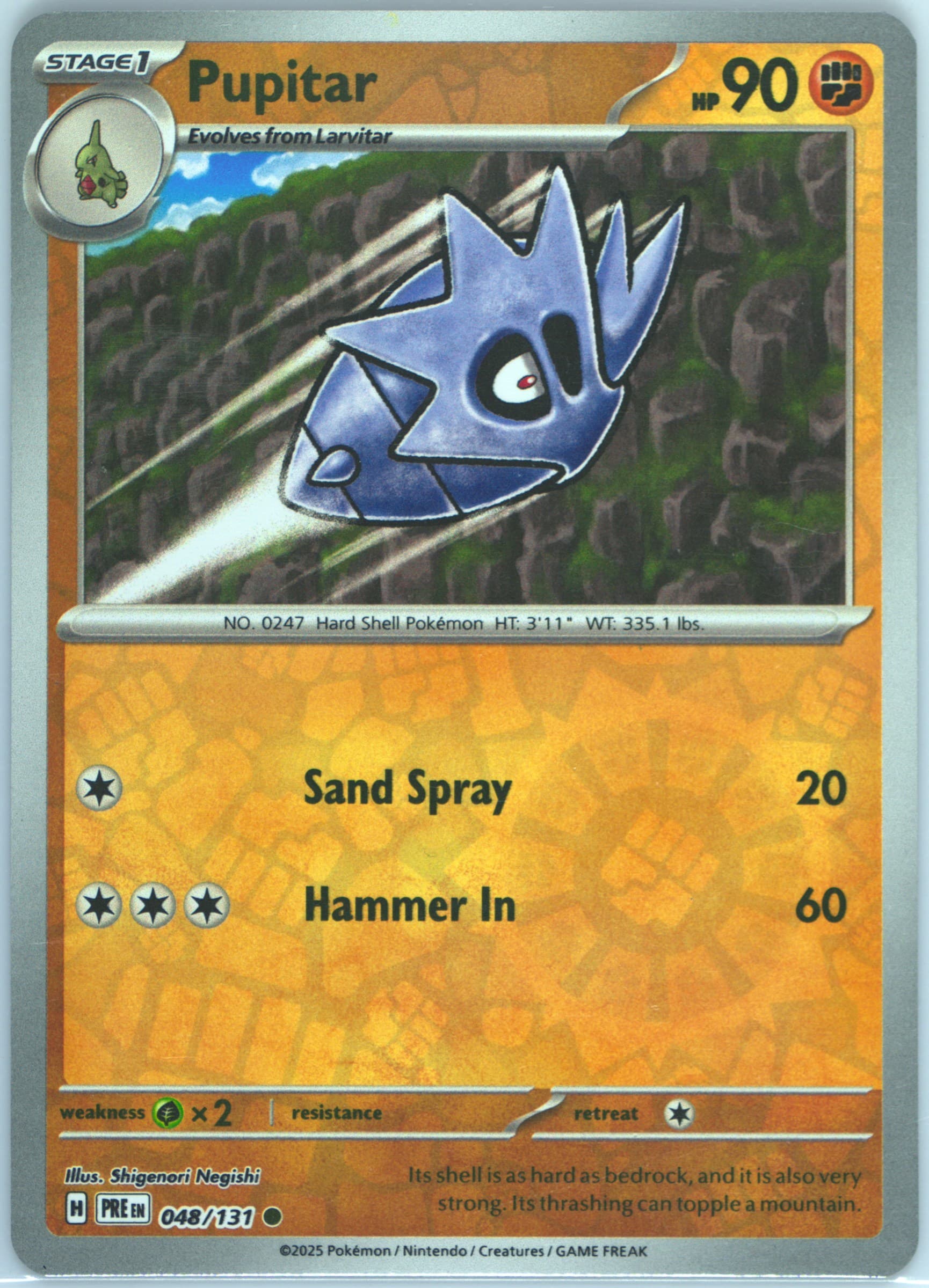 Pupitar Reverse Holo (048) 2025 Pokemon Pre EN-Prismatic Evolutions