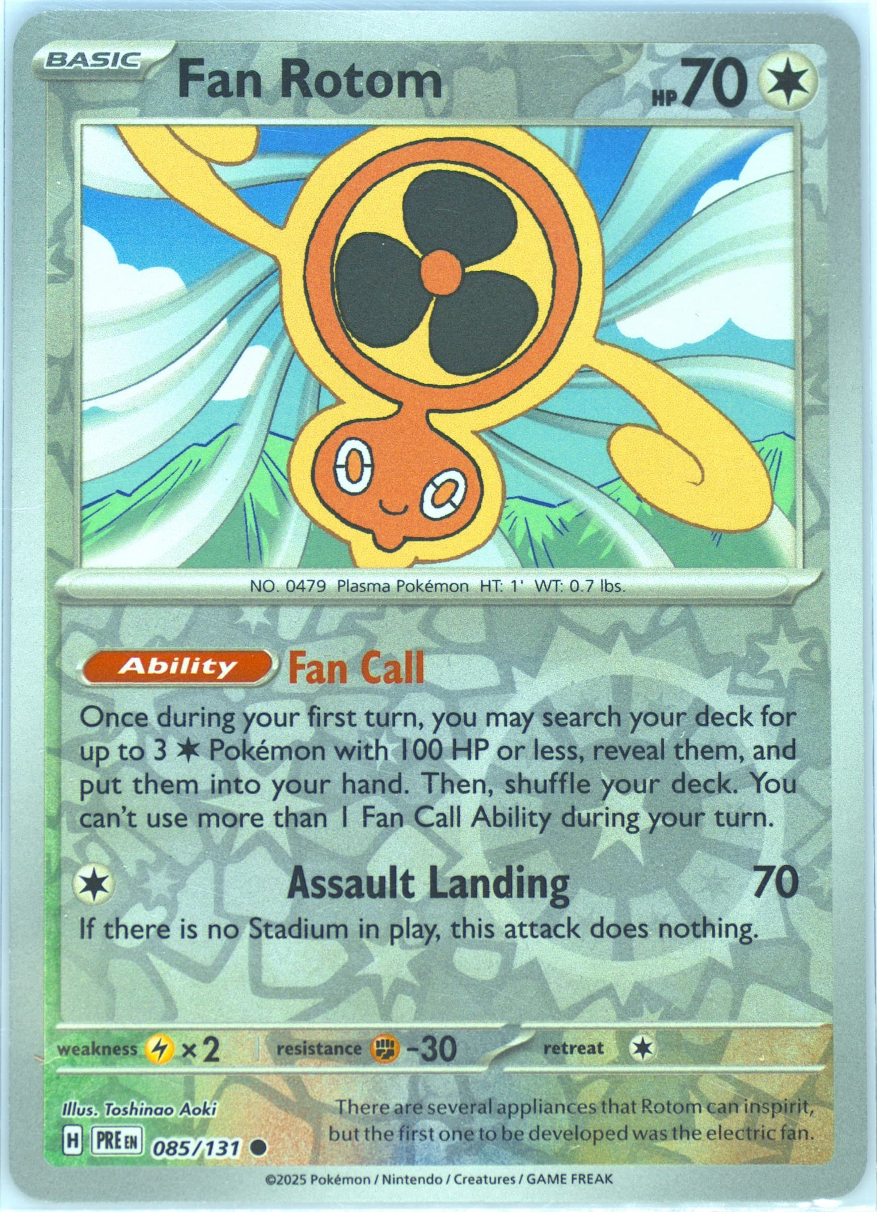 Fan Rotom Reverse Holo (085) 2025 Pokemon Pre EN-Prismatic Evolutions