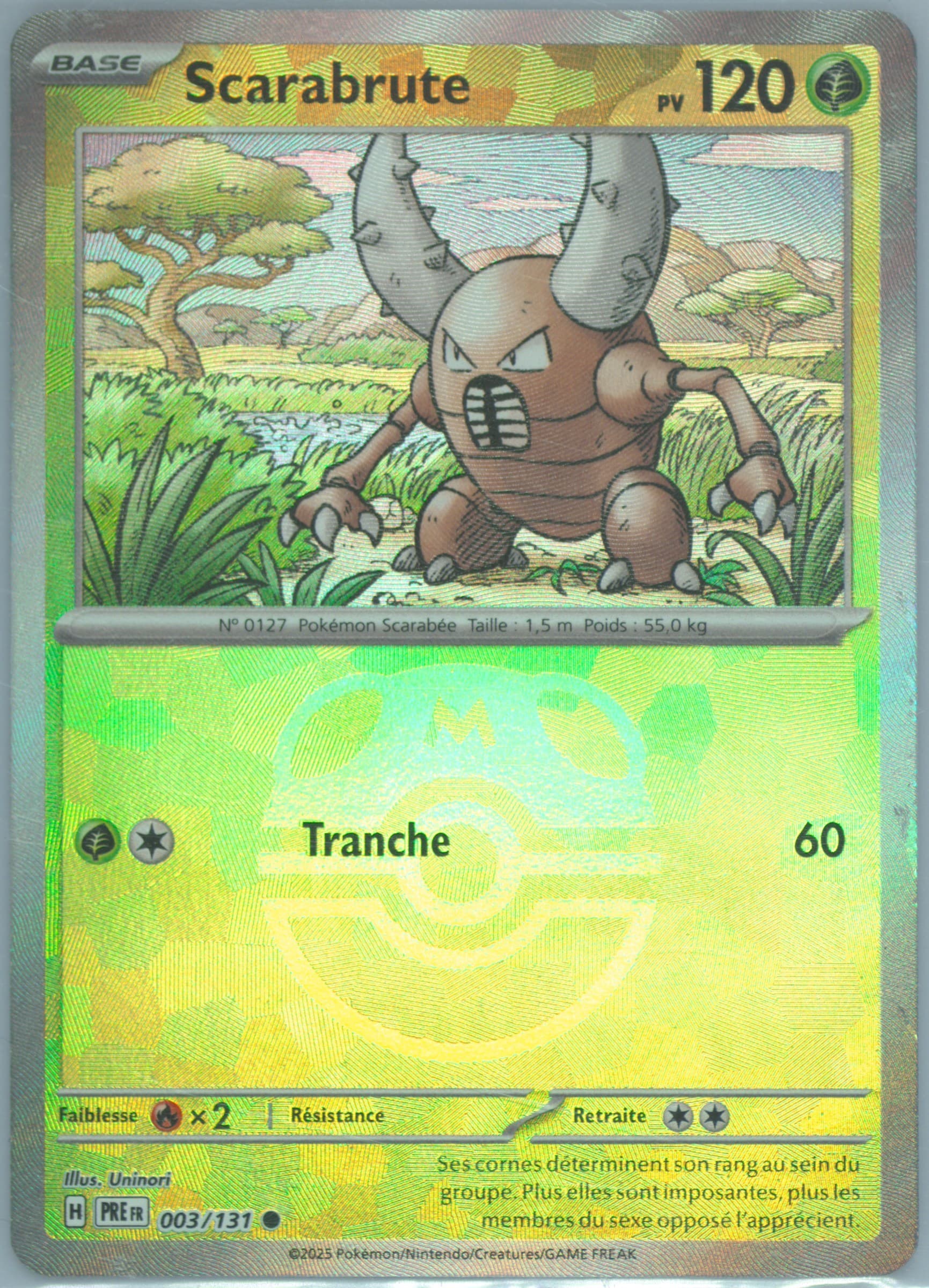 Pinsir Master Ball Reverse Holo (003) 2025 Pokemon French Pre FR-Prismatic Evolutions