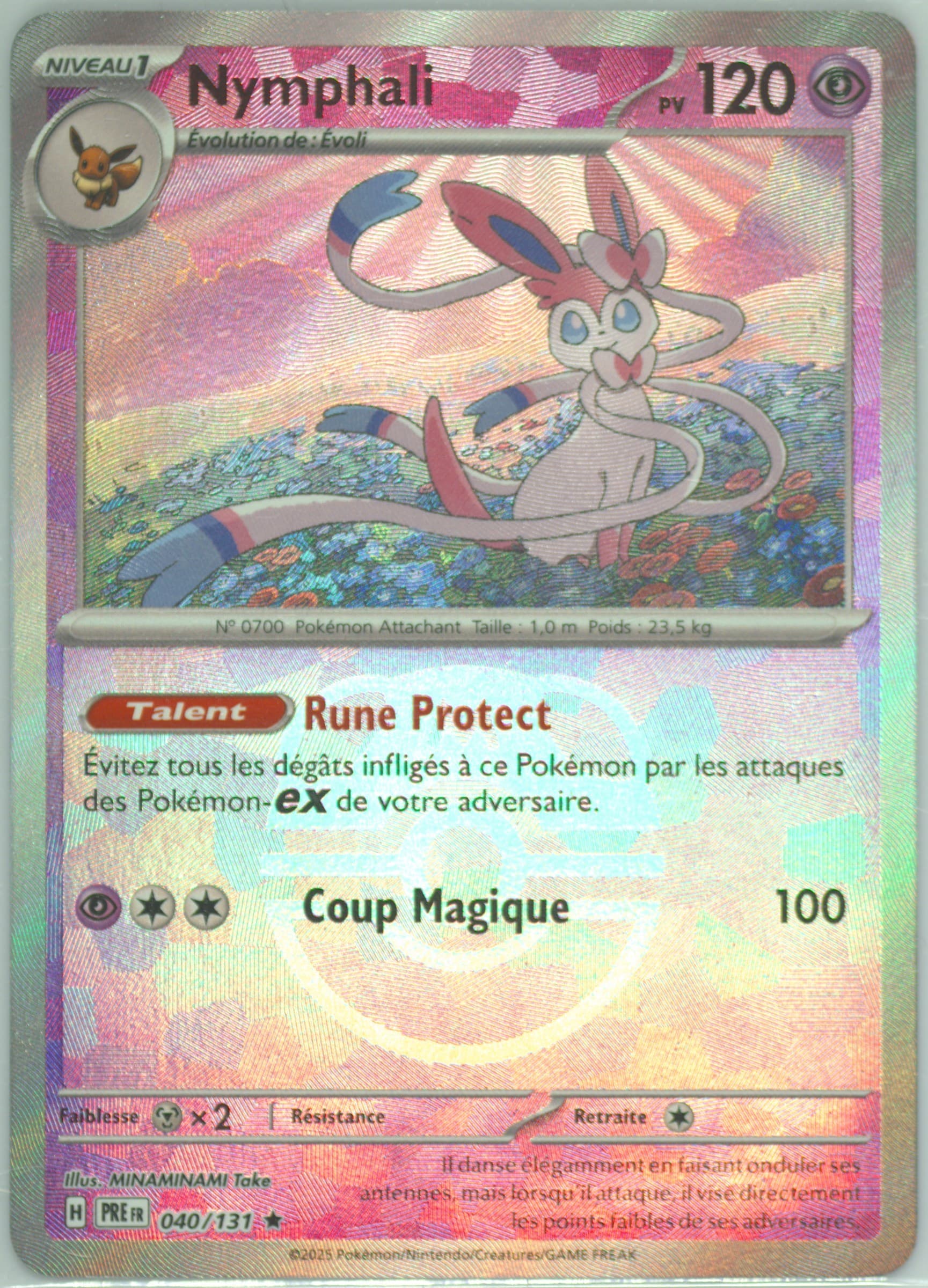Sylveon Master Ball Reverse Holo (040) 2025 Pokemon French Pre FR-Prismatic Evolutions