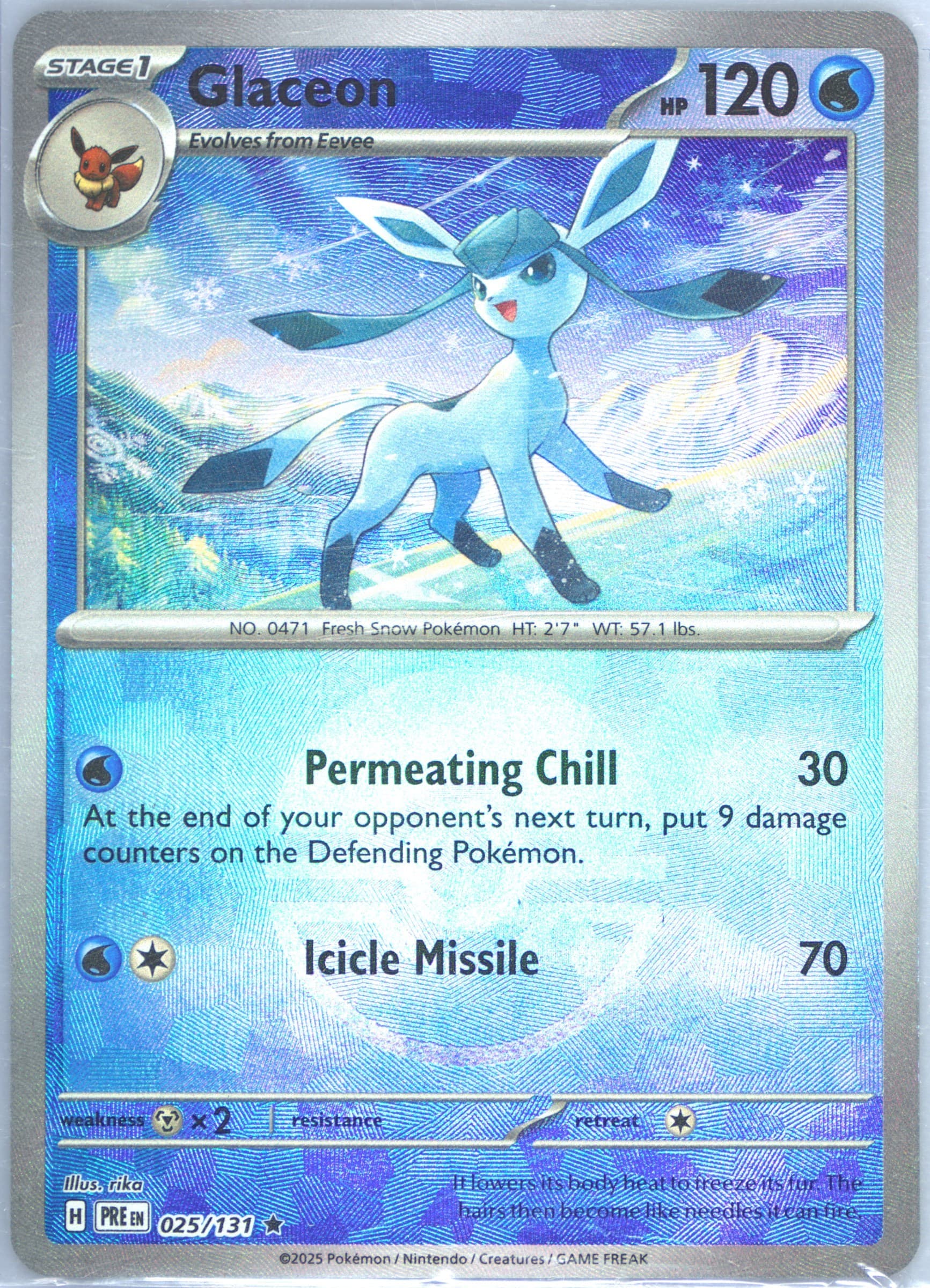 Glaceon Poke Ball Reverse Holo (025) 2025 Pokemon Spanish Pre ES-Prismatic Evolutions