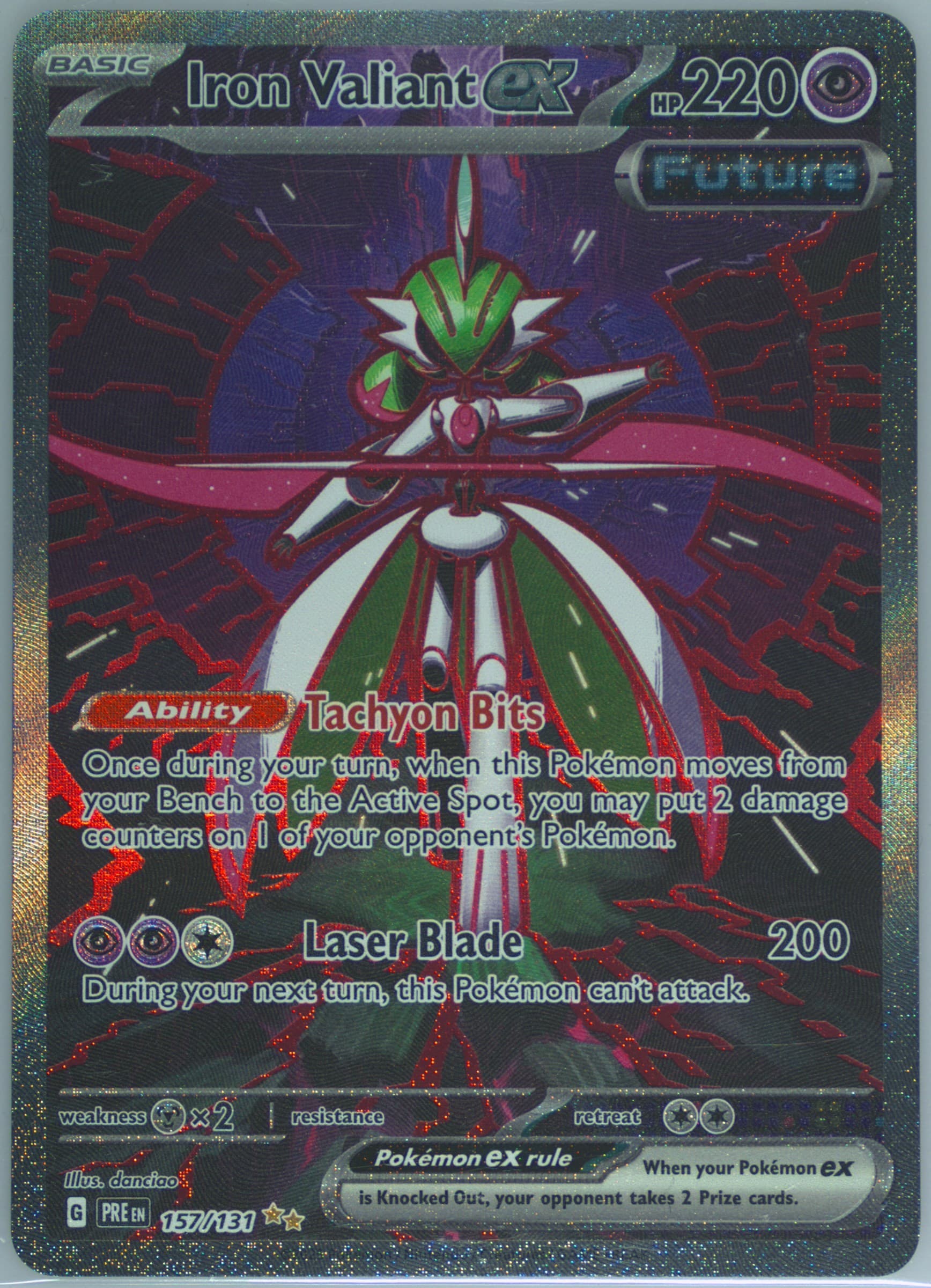 Iron Valiant EX Special Illustration Rare (157) 2025 Pokemon Spanish Pre ES-Prismatic Evolutions