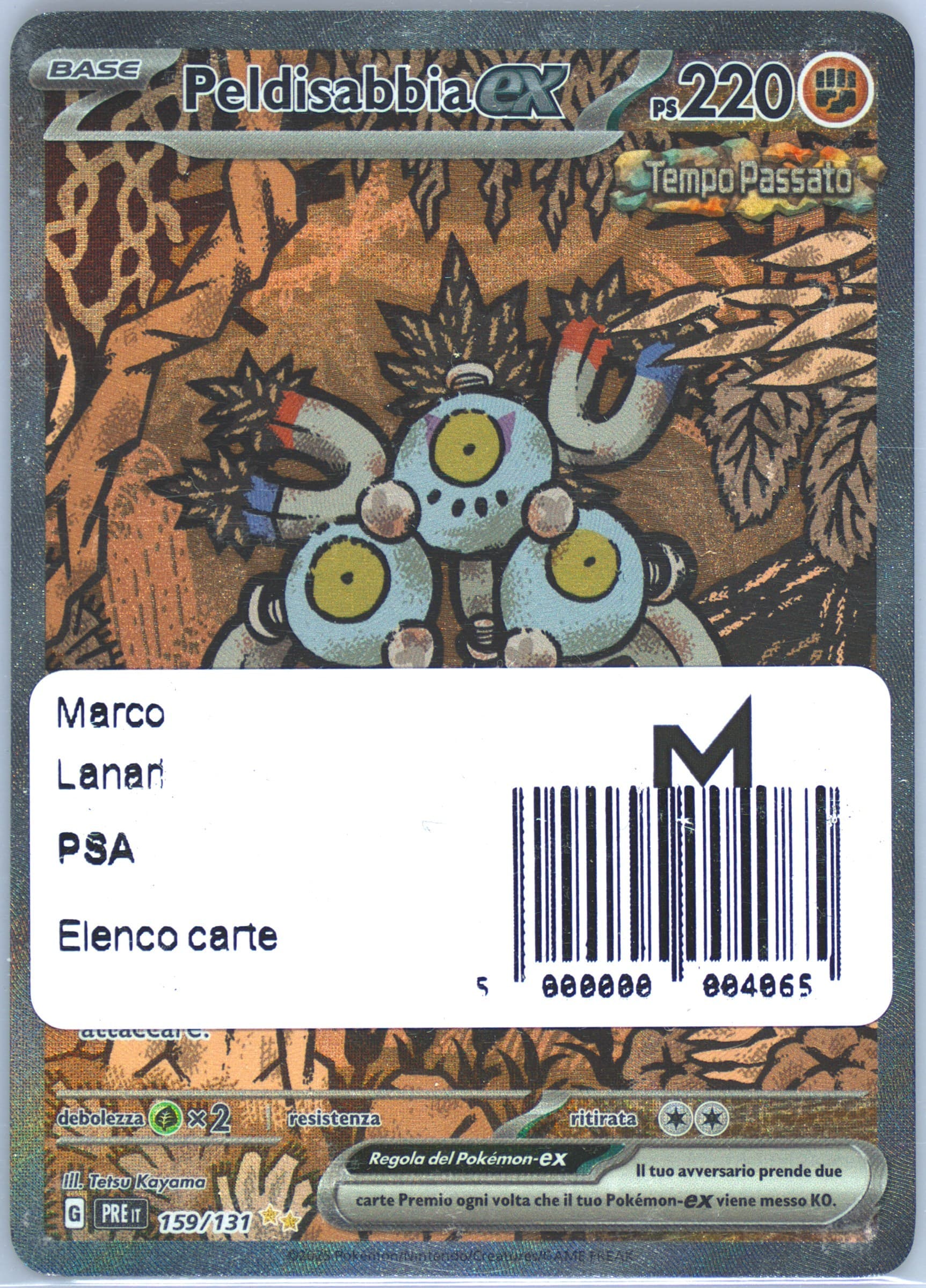 Sandy Shocks EX Special Illustration Rare (159) 2025 Pokemon Italian Pre It-Prismatic Evolutions