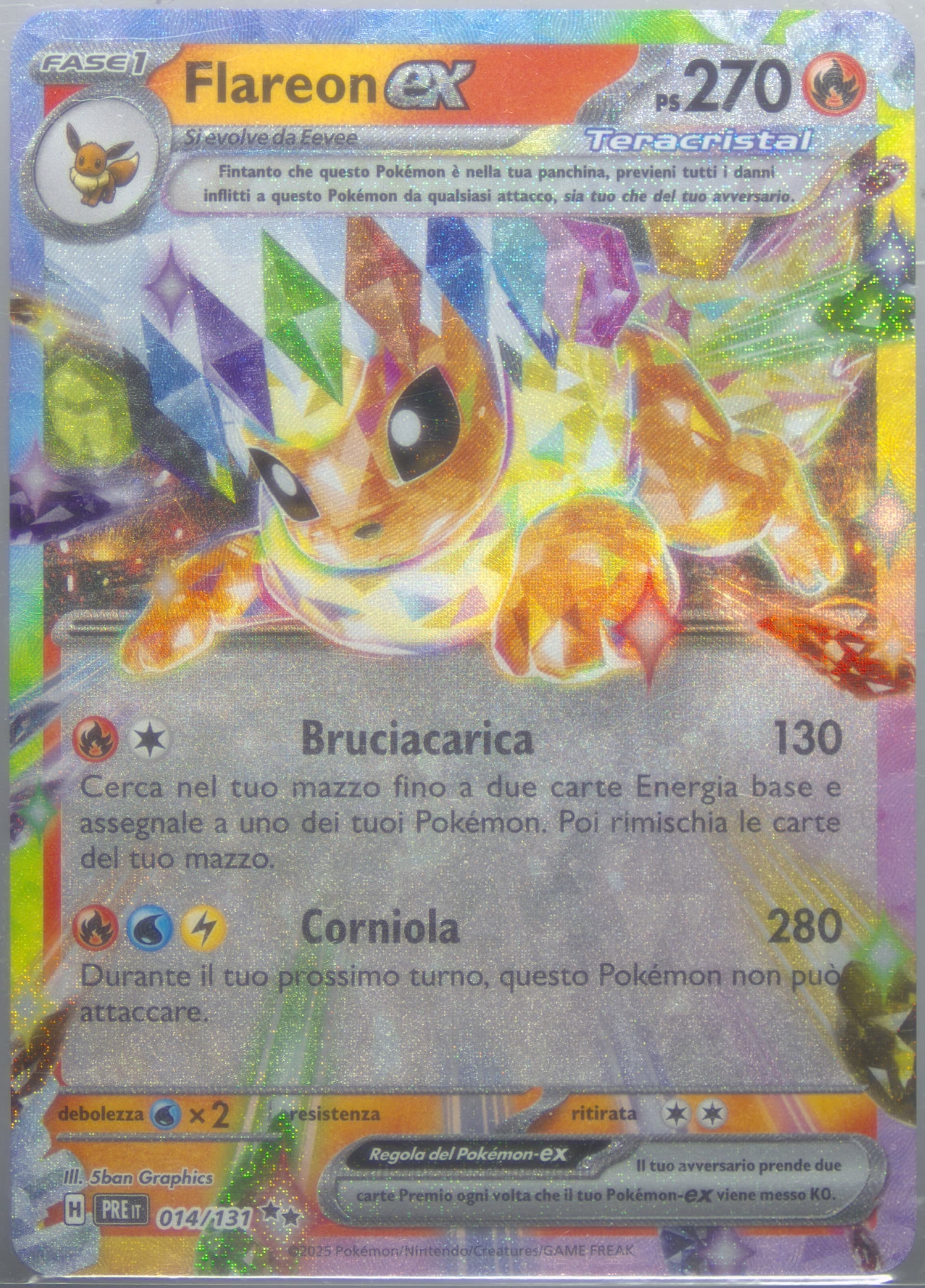 Flareon EX (014) 2025 Pokemon Italian Pre It-Prismatic Evolutions