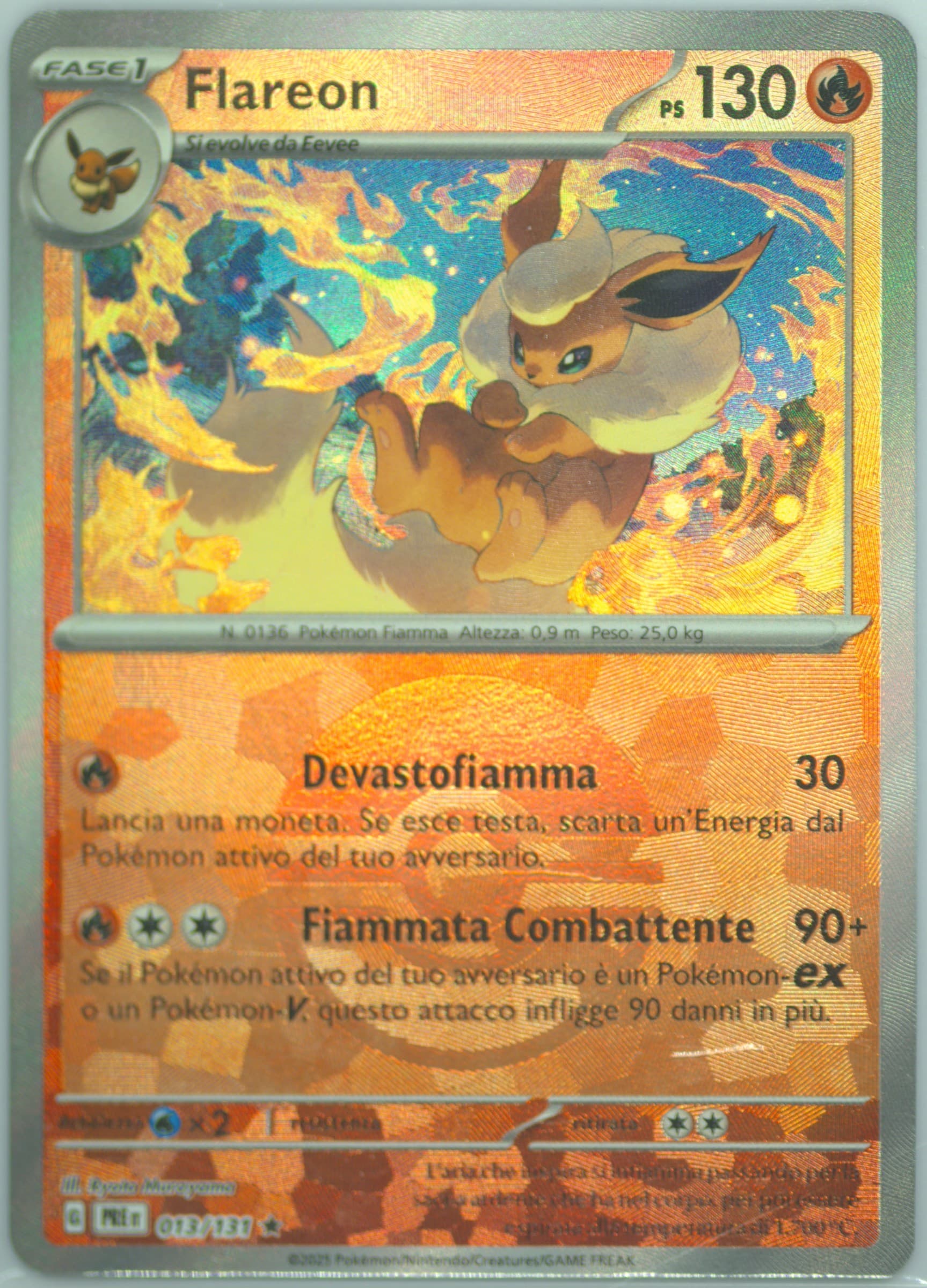 Flareon Poke Ball Reverse Holo (013) 2025 Pokemon Italian Pre It-Prismatic Evolutions