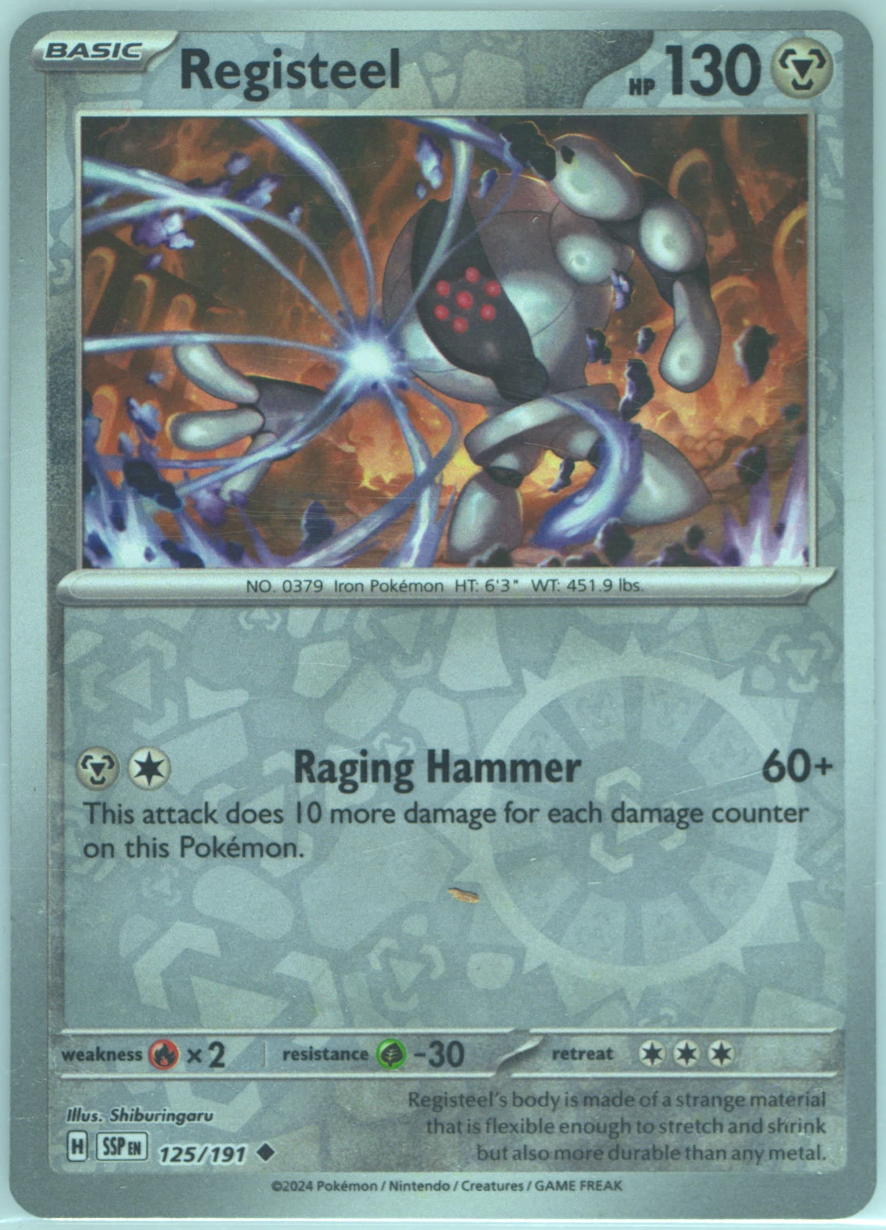 Registeel Reverse Holo (125) 2024 Pokemon Ssp EN-Surging Sparks