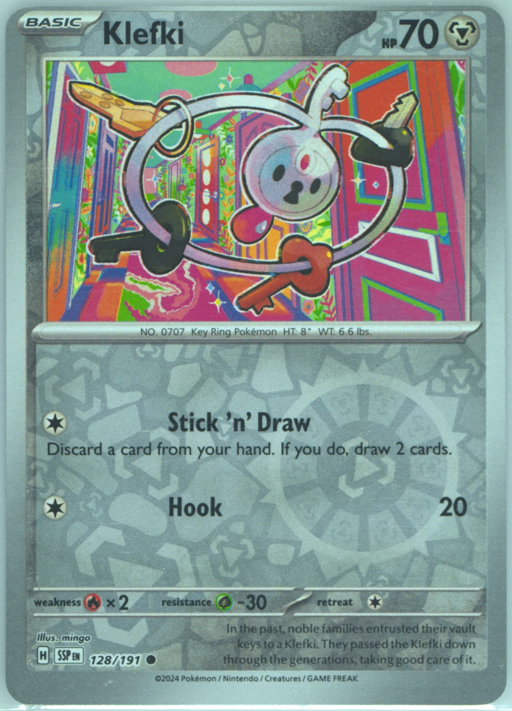 Klefki Reverse Holo (128) 2024 Pokemon Ssp EN-Surging Sparks
