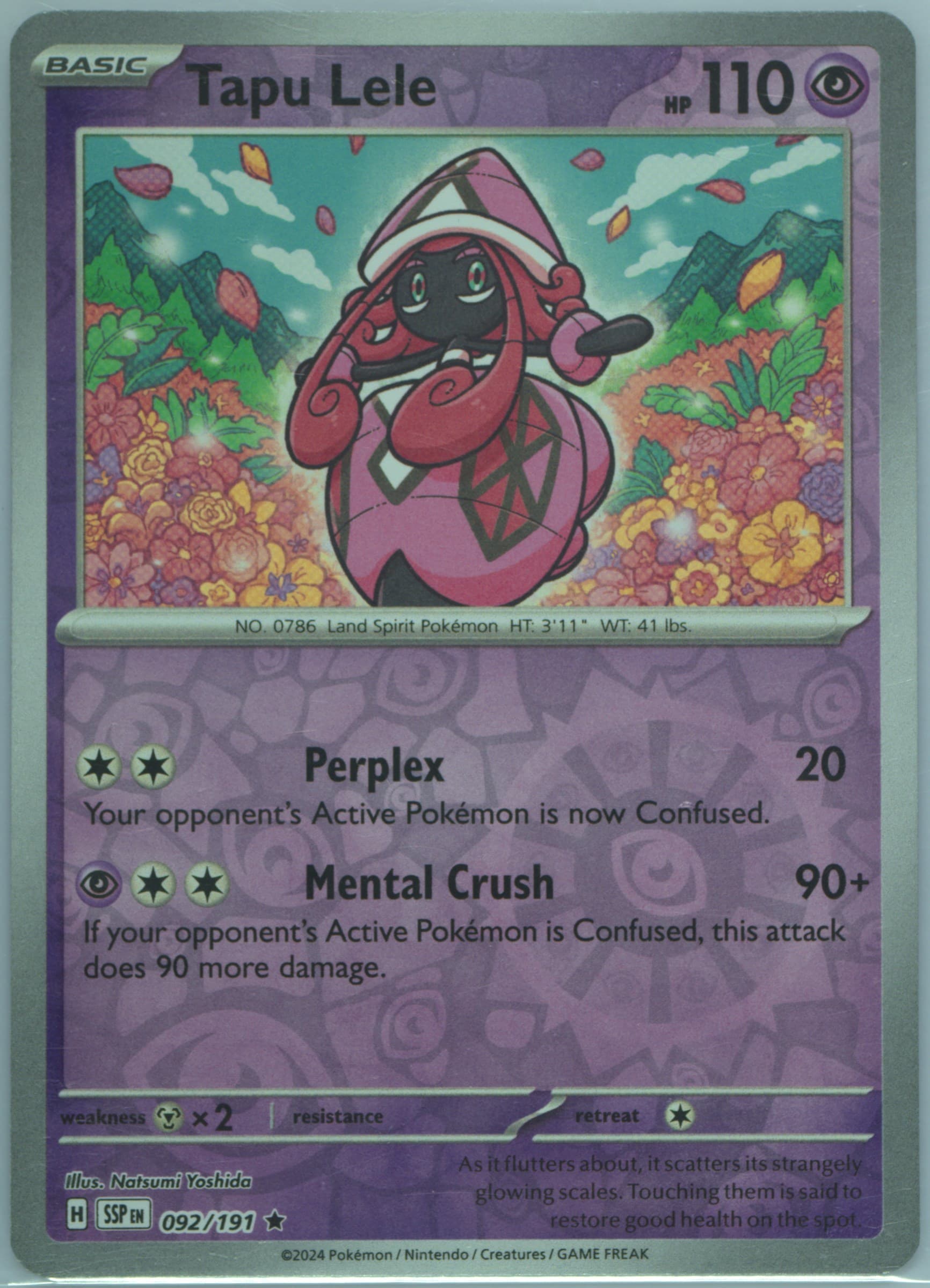 Tapu Lele Reverse Holo (092) 2024 Pokemon Ssp EN-Surging Sparks