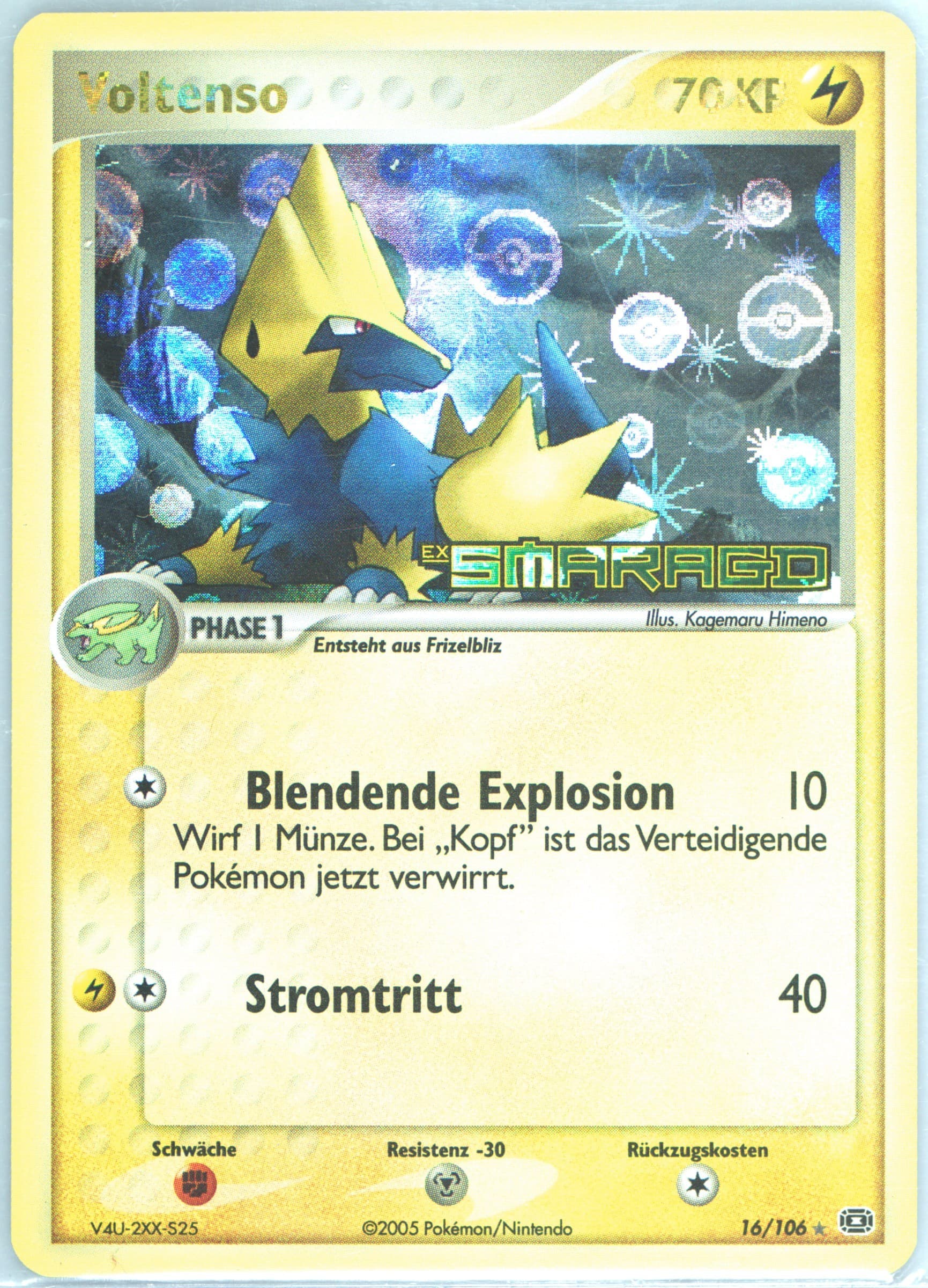 Voltenso-Reverse Foil German (16) 2005 Pokemon EX Emerald