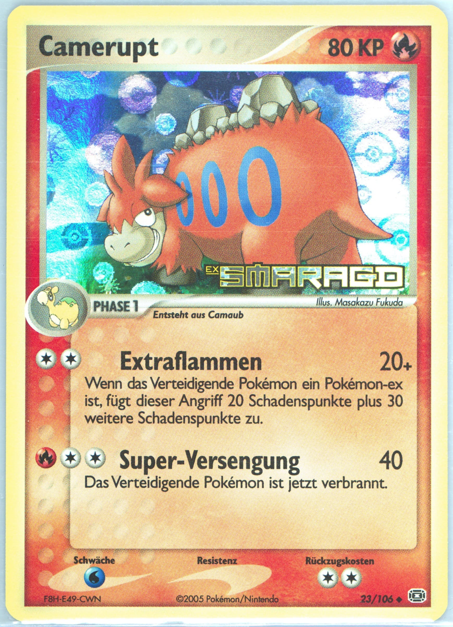 Camerupt-Reverse Foil German (23) 2005 Pokemon EX Emerald
