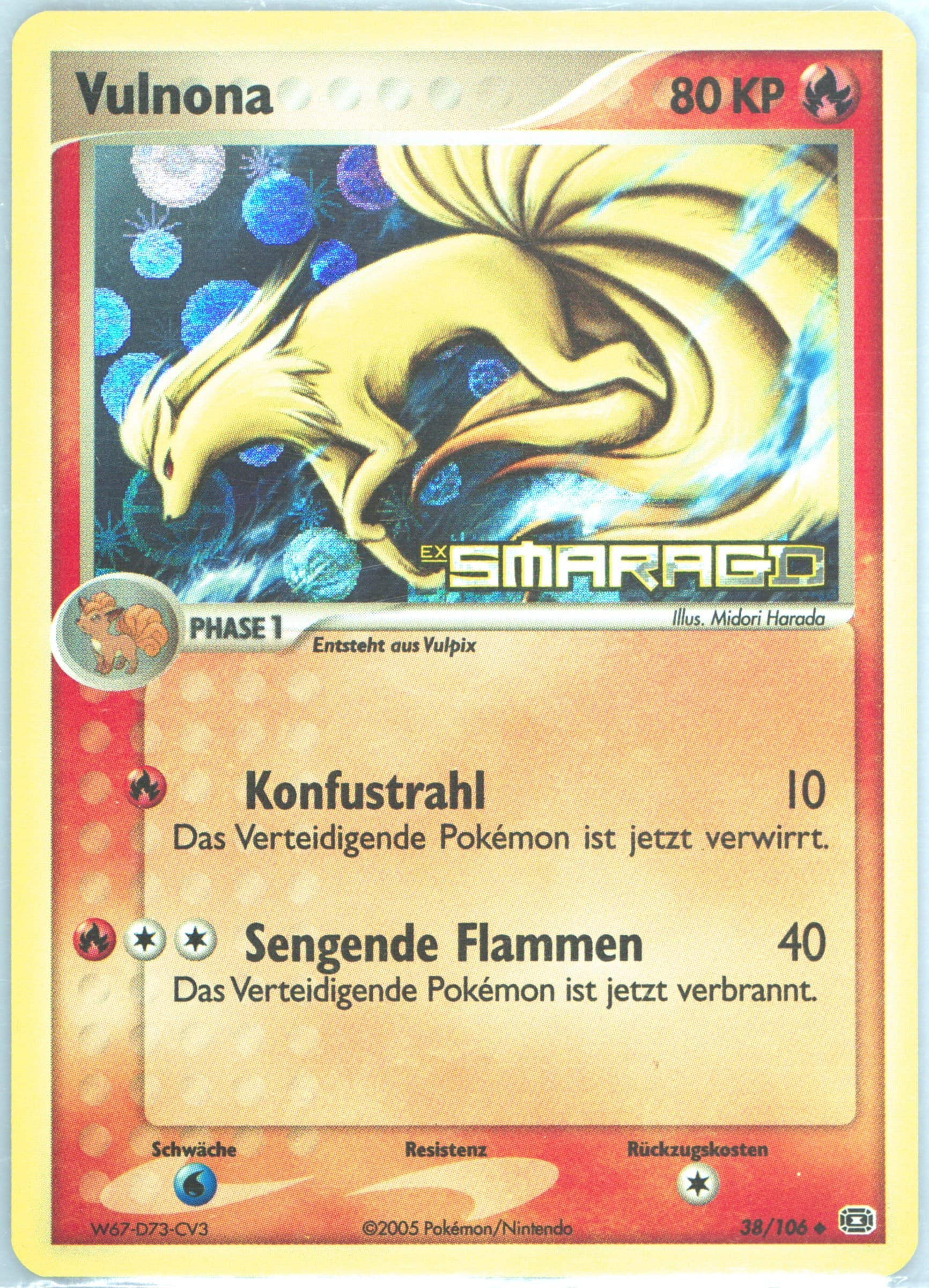 Vulnona-Reverse Foil German (38) 2005 Pokemon EX Emerald