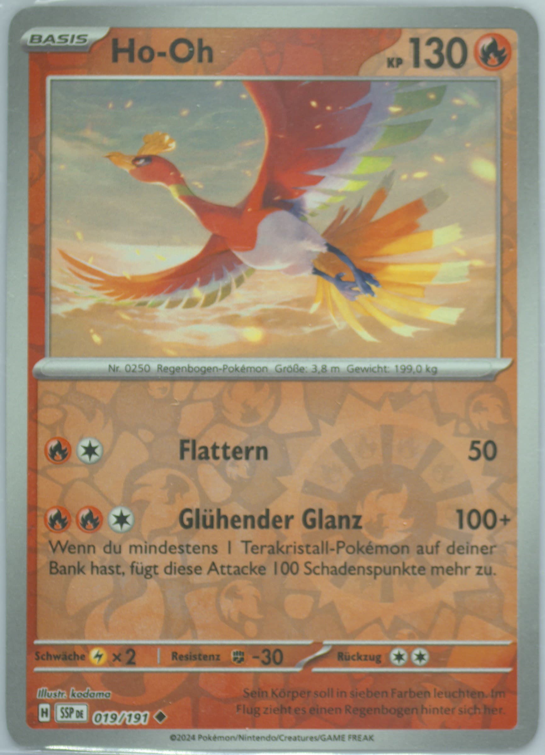 HO-Oh Reverse Holo (019) 2024 Pokemon German Ssp de-Surging Sparks