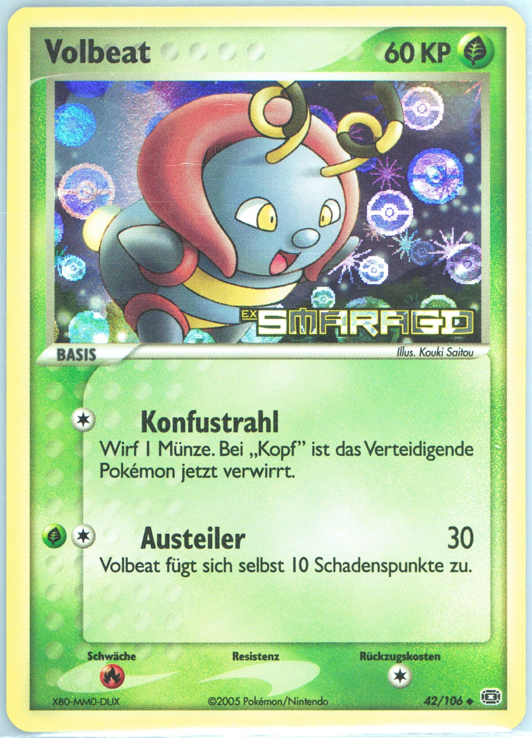 Volbeat-Reverse Foil German (42) 2005 Pokemon EX Emerald