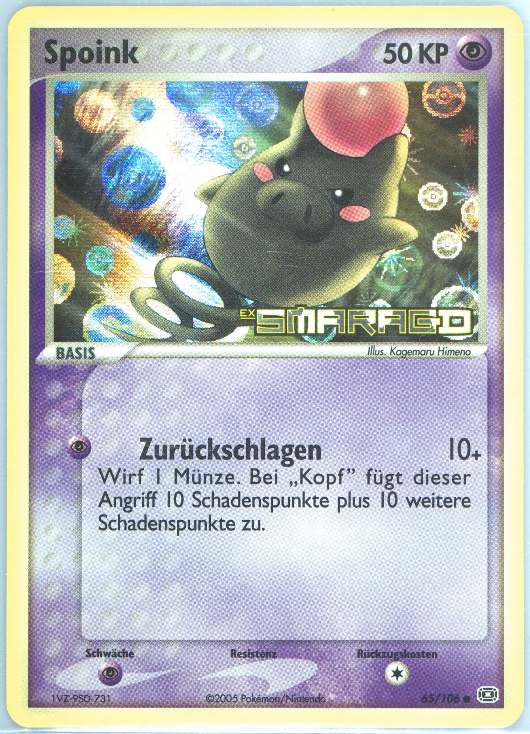 Spoink-Reverse Foil German (65) 2005 Pokemon EX Emerald