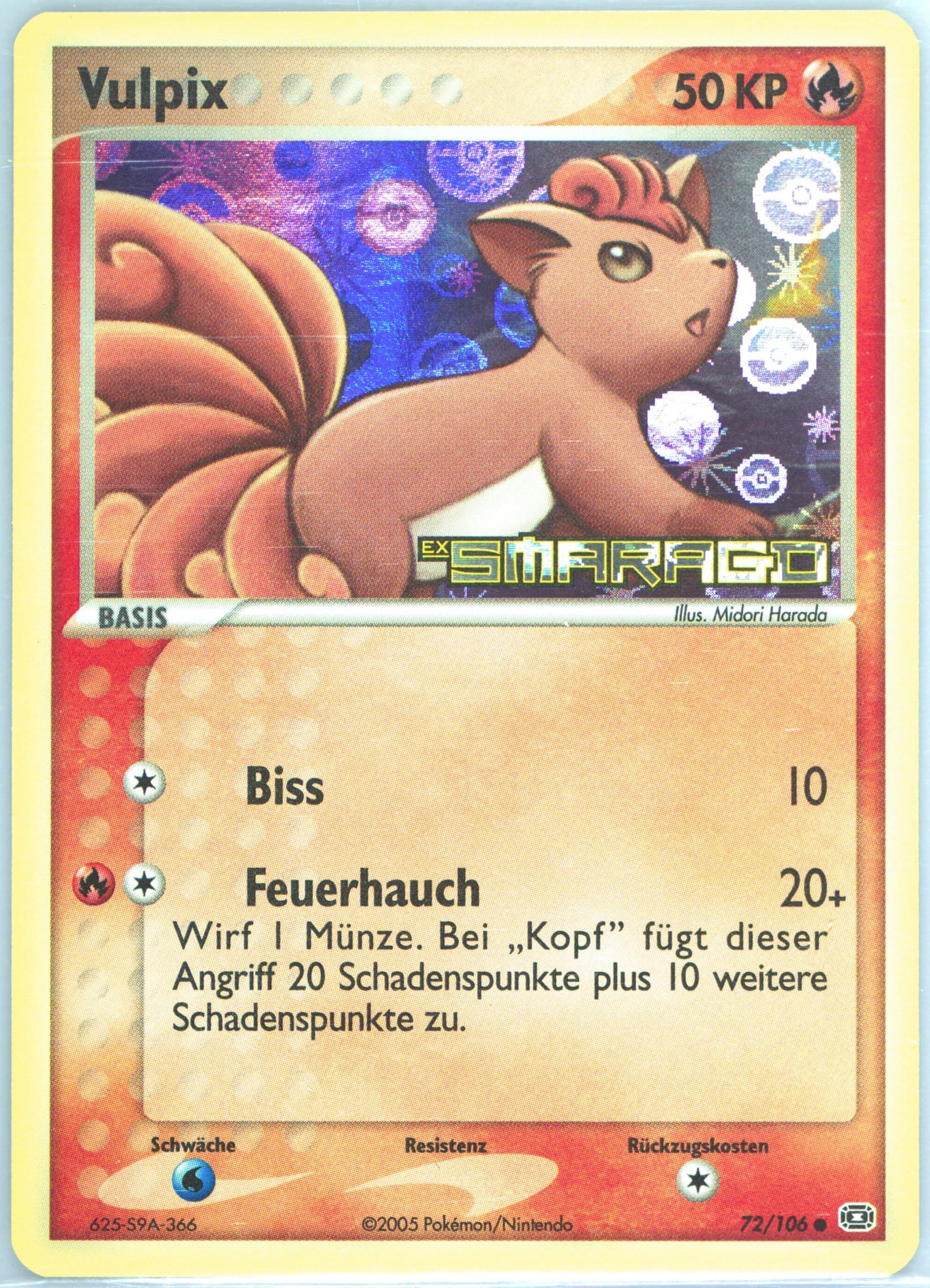 Vulpix-Reverse Foil German (72) 2005 Pokemon EX Emerald
