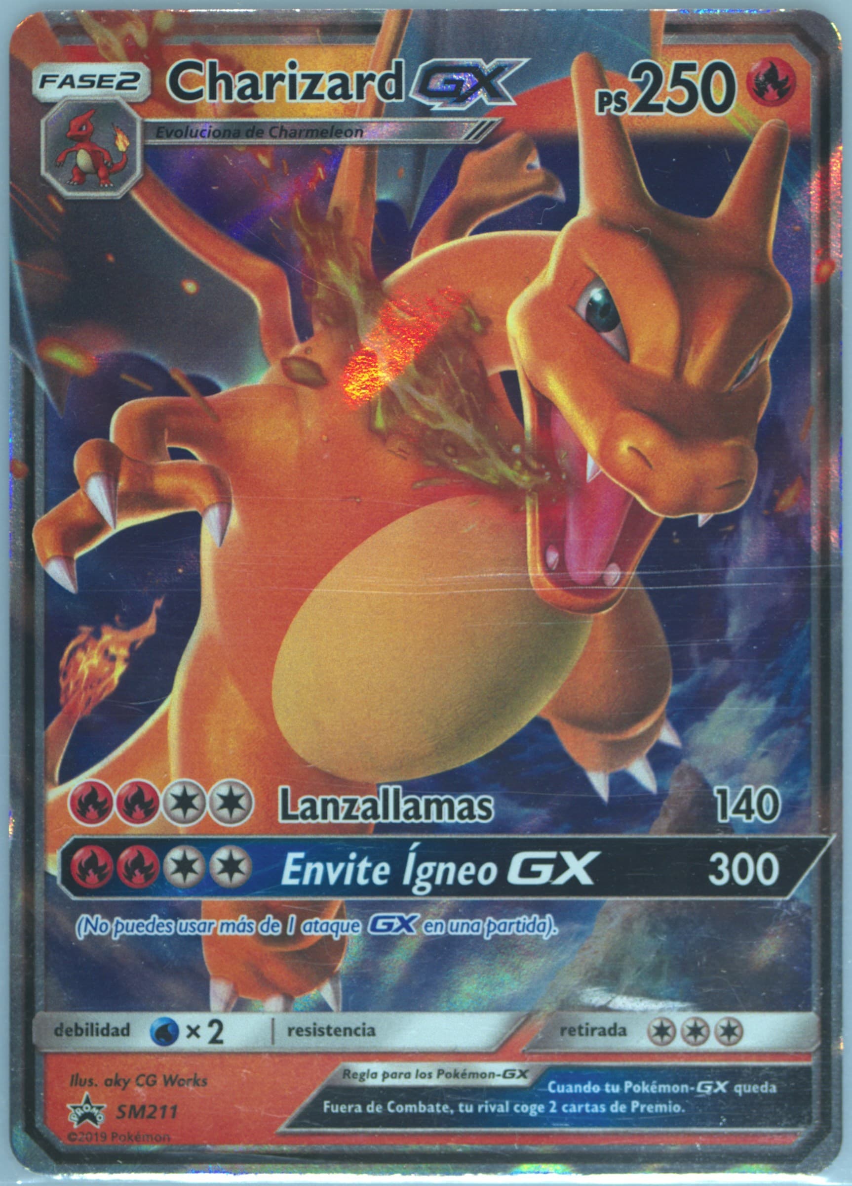 Charizard GX Hidden Fates Tins-Spanish (SM211) 2019 Pokemon SM Black Star Promo