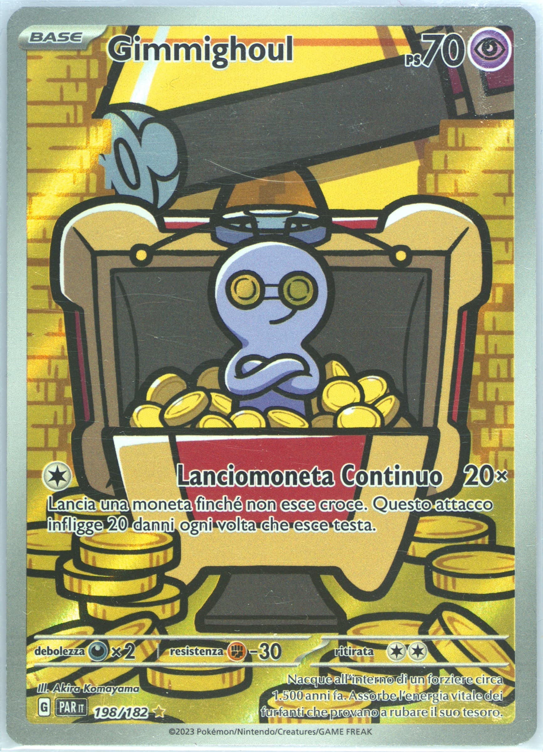 Gimmighoul Illustration Rare (198) 2023 Pokemon Italian Par It-Paradox Rift