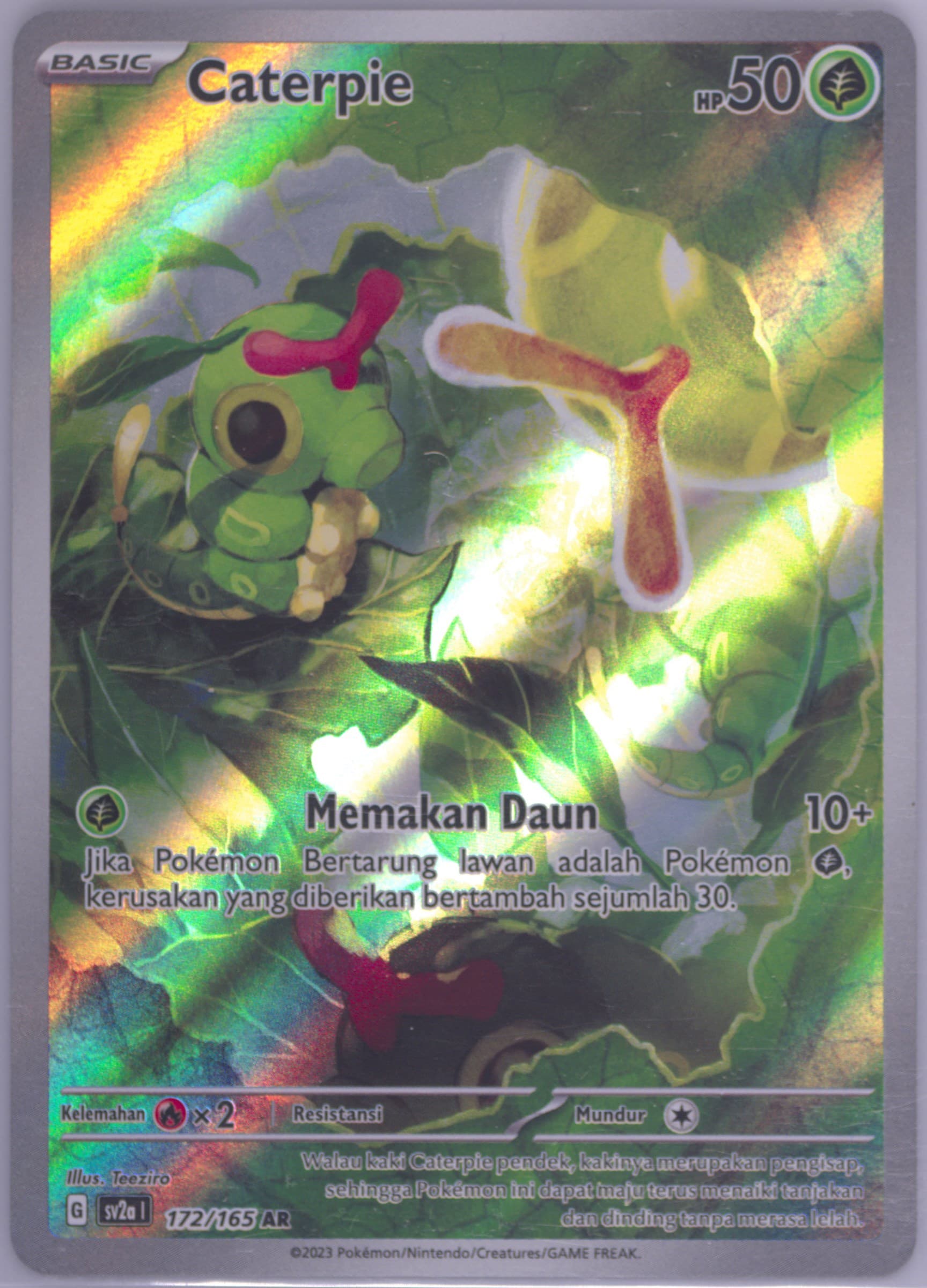 Caterpie Art Rare (172) 2023 Pokemon Indonesian Sv2a I-Pokemon 151