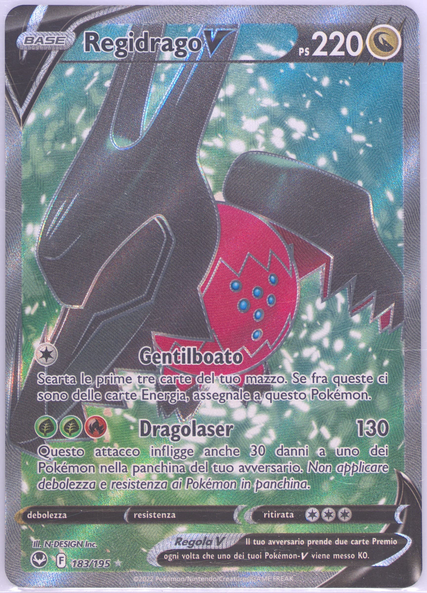 Full Art/Regidrago V Italian (183) 2022 Pokemon Sword & Shield Silver Tempest