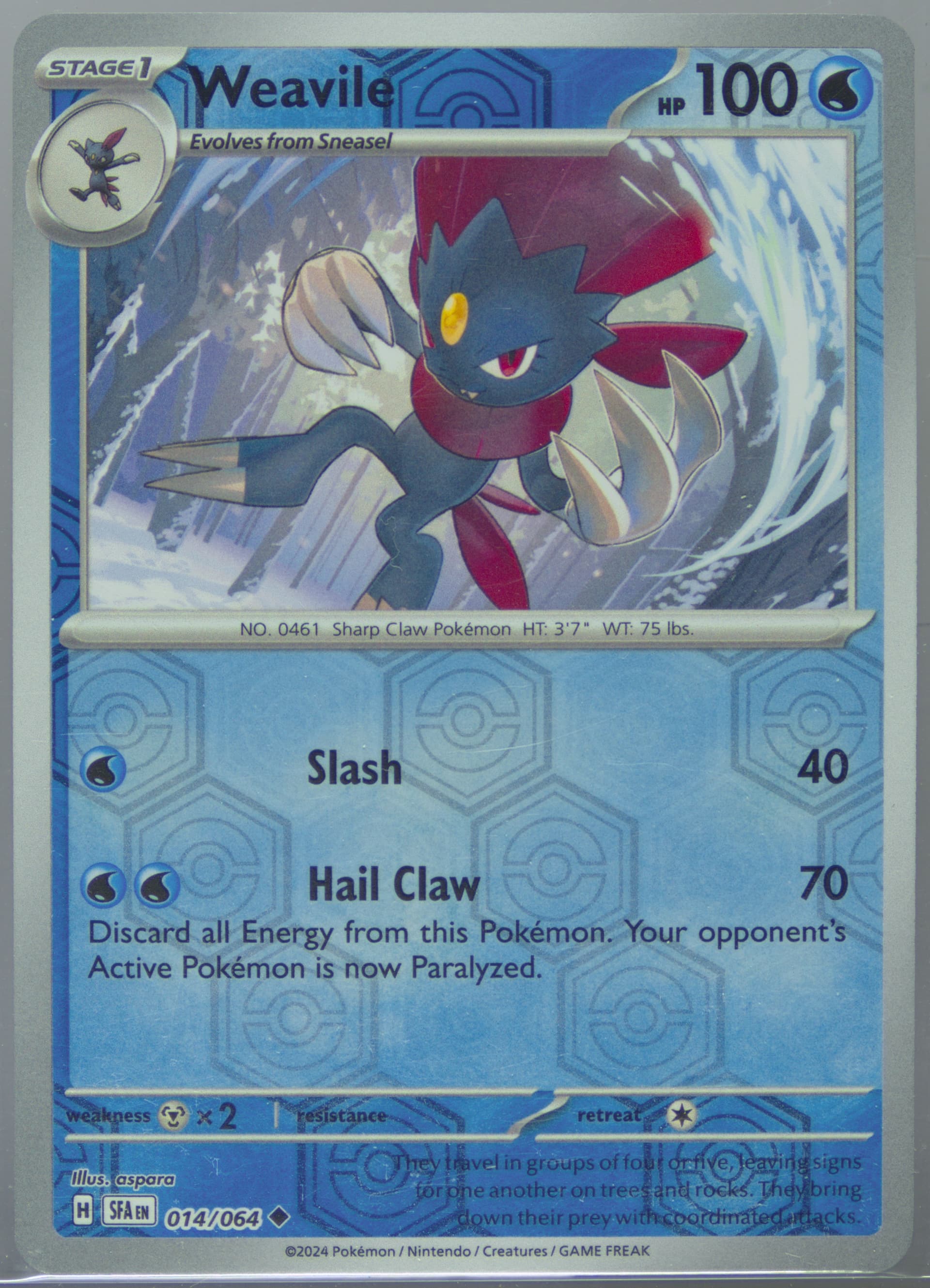 Weavile Reverse Holo (014) 2024 Pokemon Sfa EN-Shrouded Fable