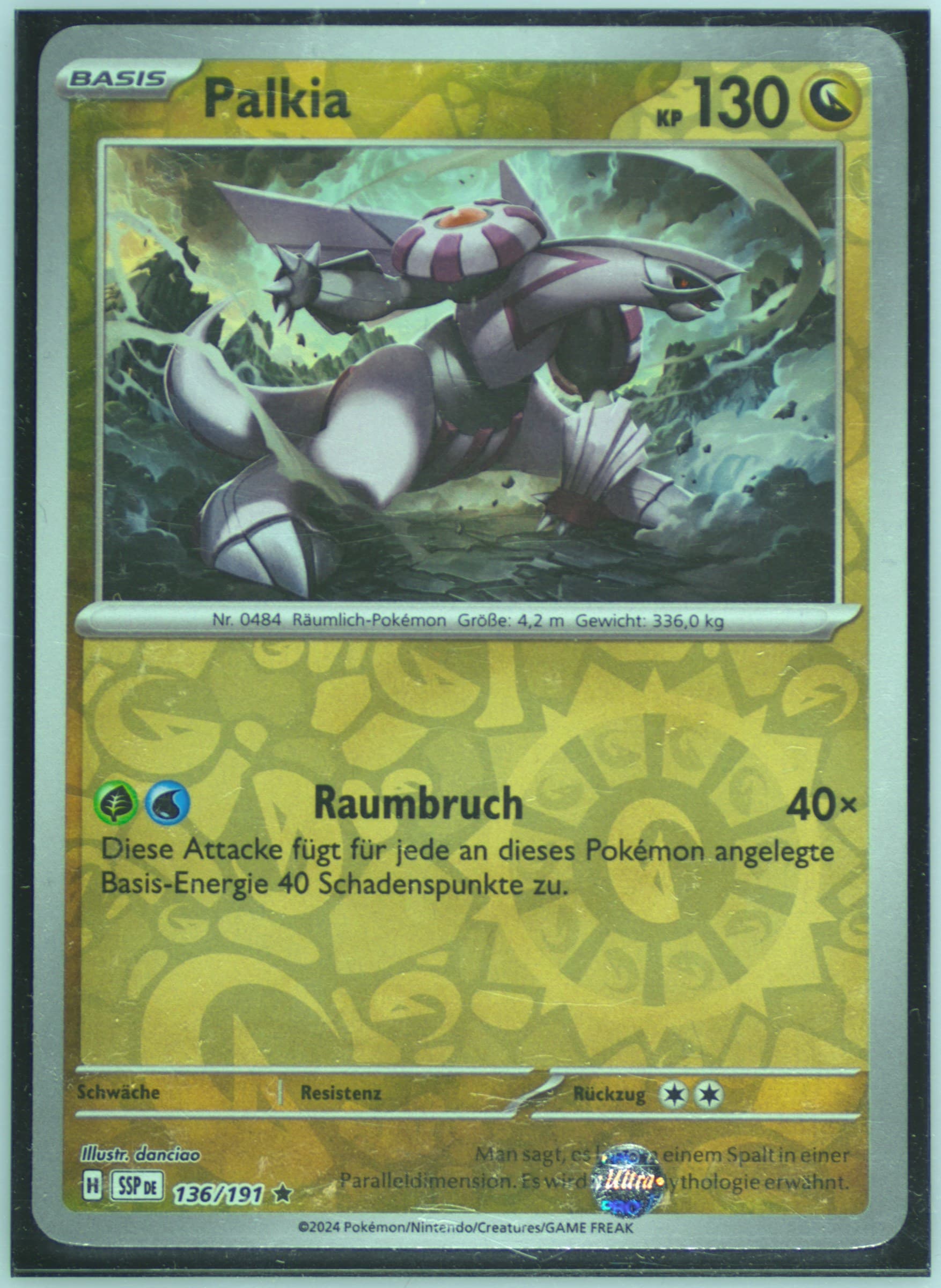 Palkia-Reverse Foil Reverse Holo (136) 2024 Pokemon German Ssp de-Surging Sparks