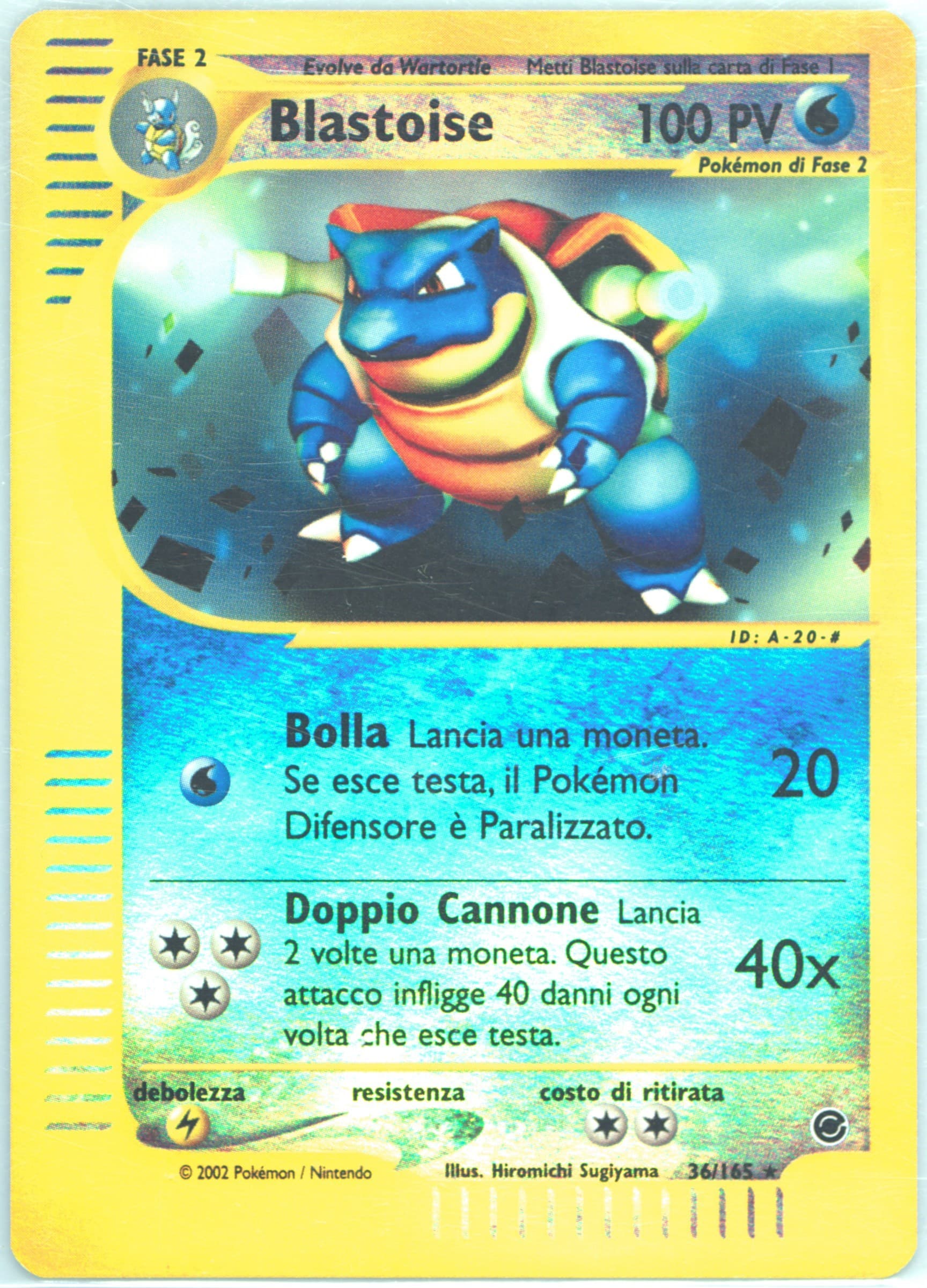 Blastoise-Reverse Foil Italian (36) 2002 Pokemon Expedition