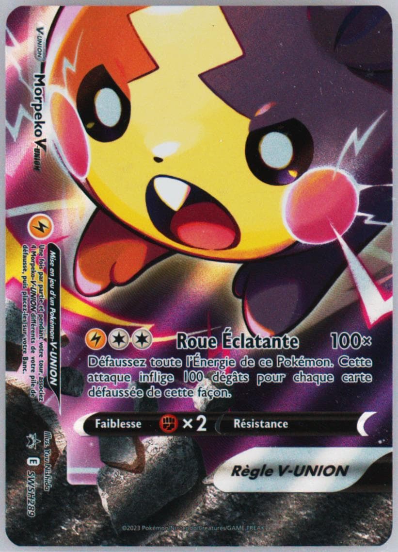 Full Art/Morpeko V-Union Crown Zenith Premium Playmat Collection-Morpeko V-Union-French (289) 2023 Pokemon Swsh Black Star Promo