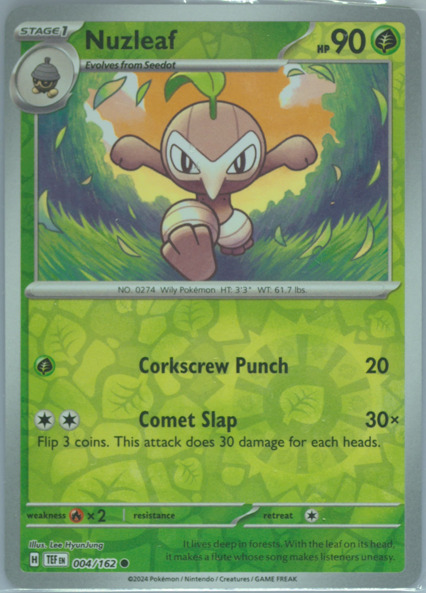 Nuzleaf Reverse Holo (004) 2024 Pokemon Tef EN-Temporal Forces