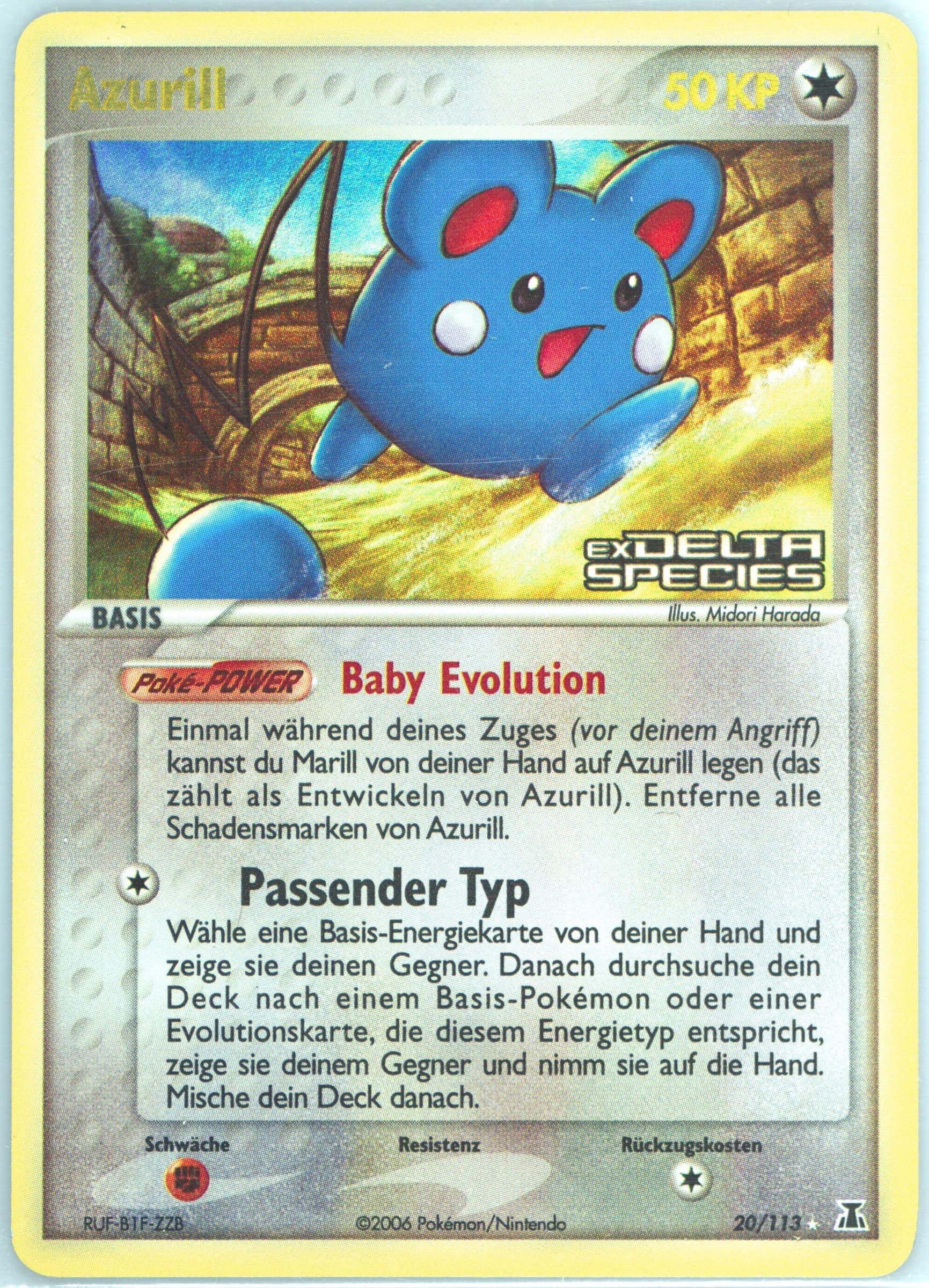 Azurill-Reverse Foil German (20) 2005 Pokemon EX Delta Species