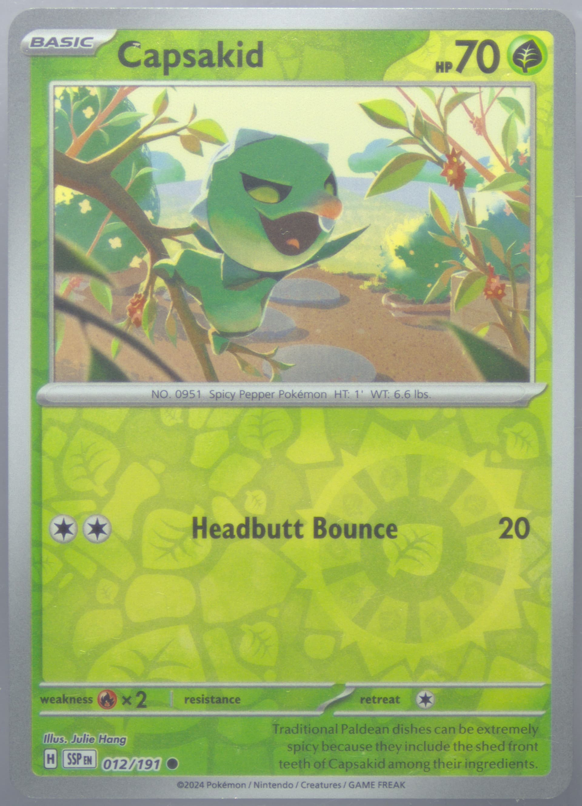 Capsakid Reverse Holo (012) 2024 Pokemon Ssp EN-Surging Sparks
