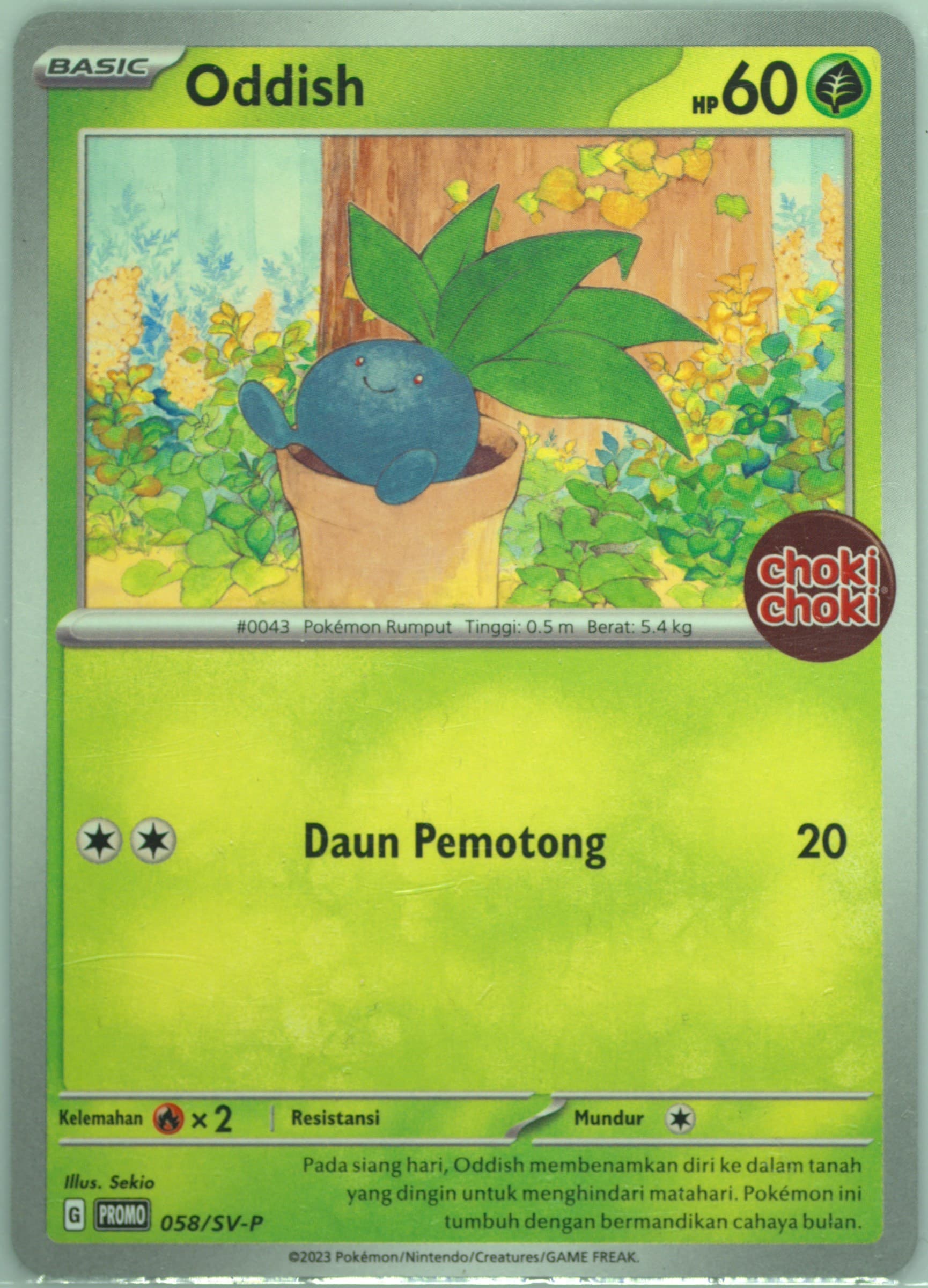 Oddish Choki Choki Chococashew Surprise Pokemon Promotion (058) 2024 Pokemon Indonesian SV-P Promo