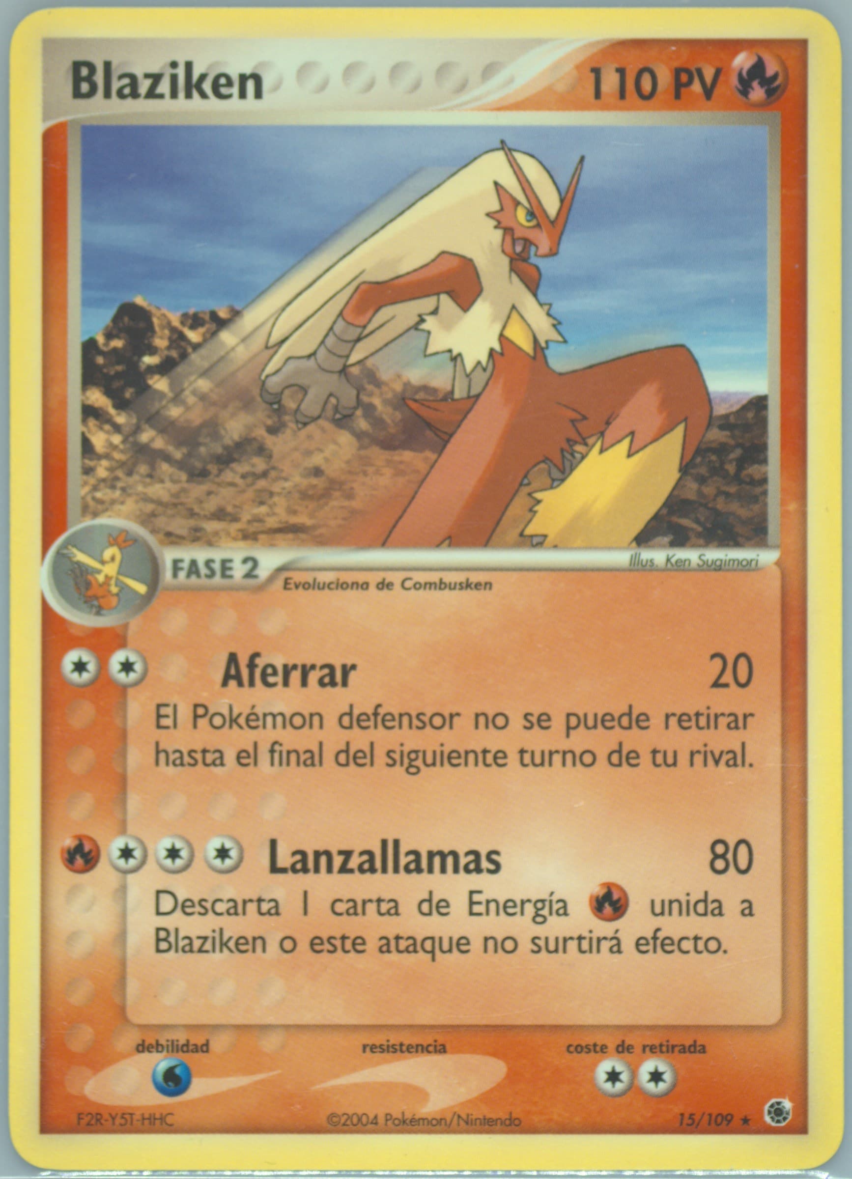 Blaziken (15) 2004 Pokemon Spanish EX Ruby & Sapphire