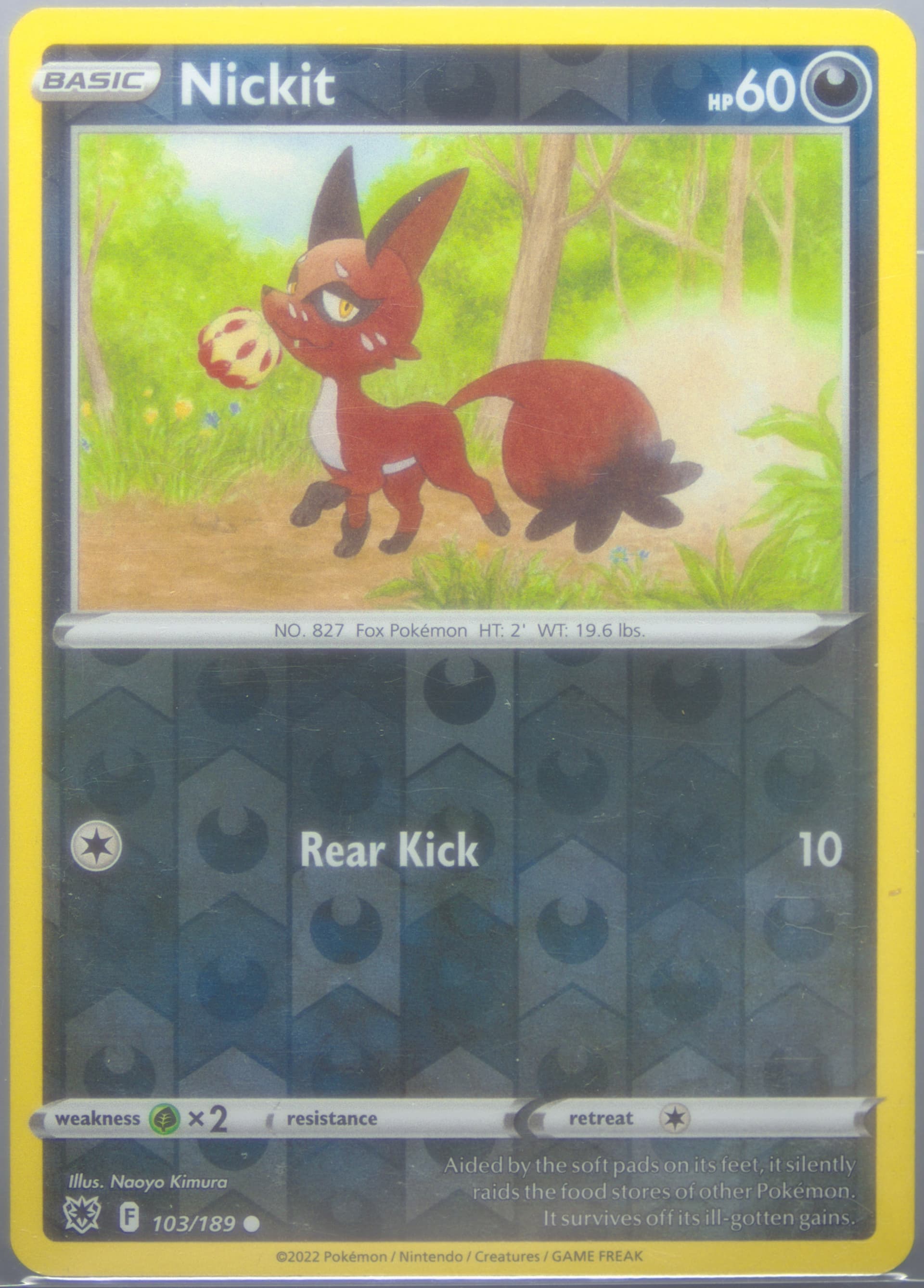 Nickit-Reverse Foil (103) 2022 Pokemon Sword & Shield Astral Radiance
