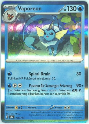 Vaporeon (030) 2025 Pokemon Indonesian Sv8a I-Terastal Fest EX